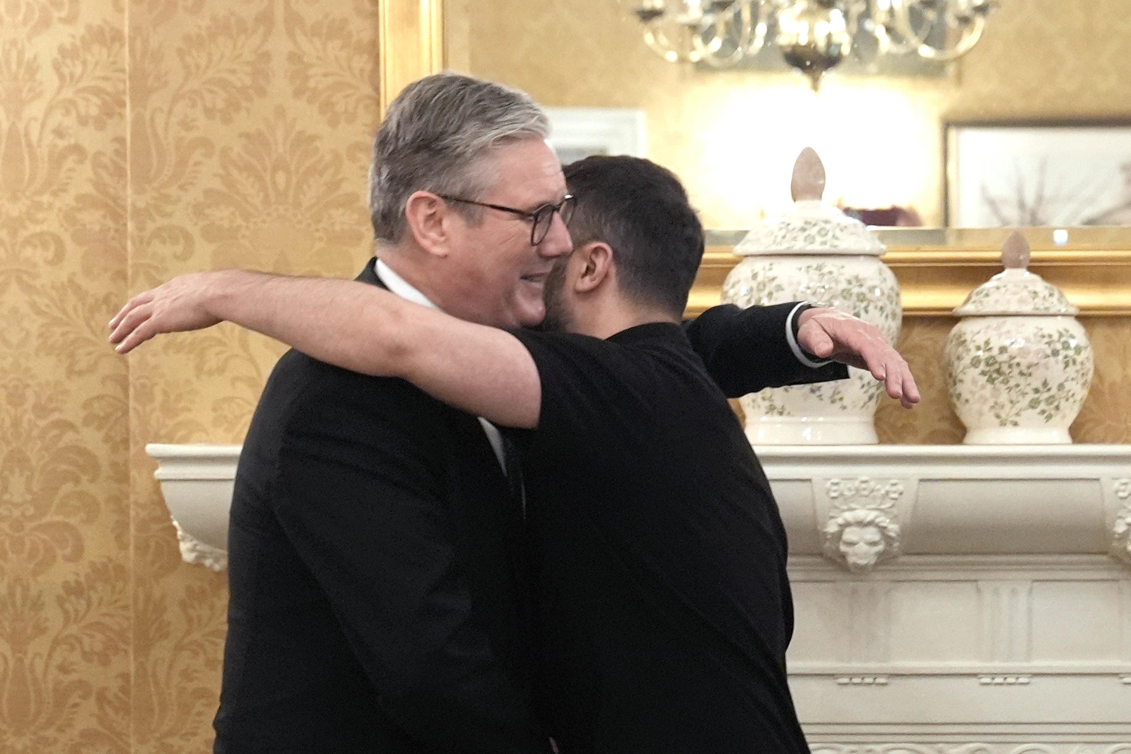 Prime Minister Sir Keir Starmer (left) meeting President of Ukraine Volodymyr Zelensky, for a bilateral meeting at a hotel in Washington DC, US, ahead of the Nato summit (Stefan Rousseau/PA)