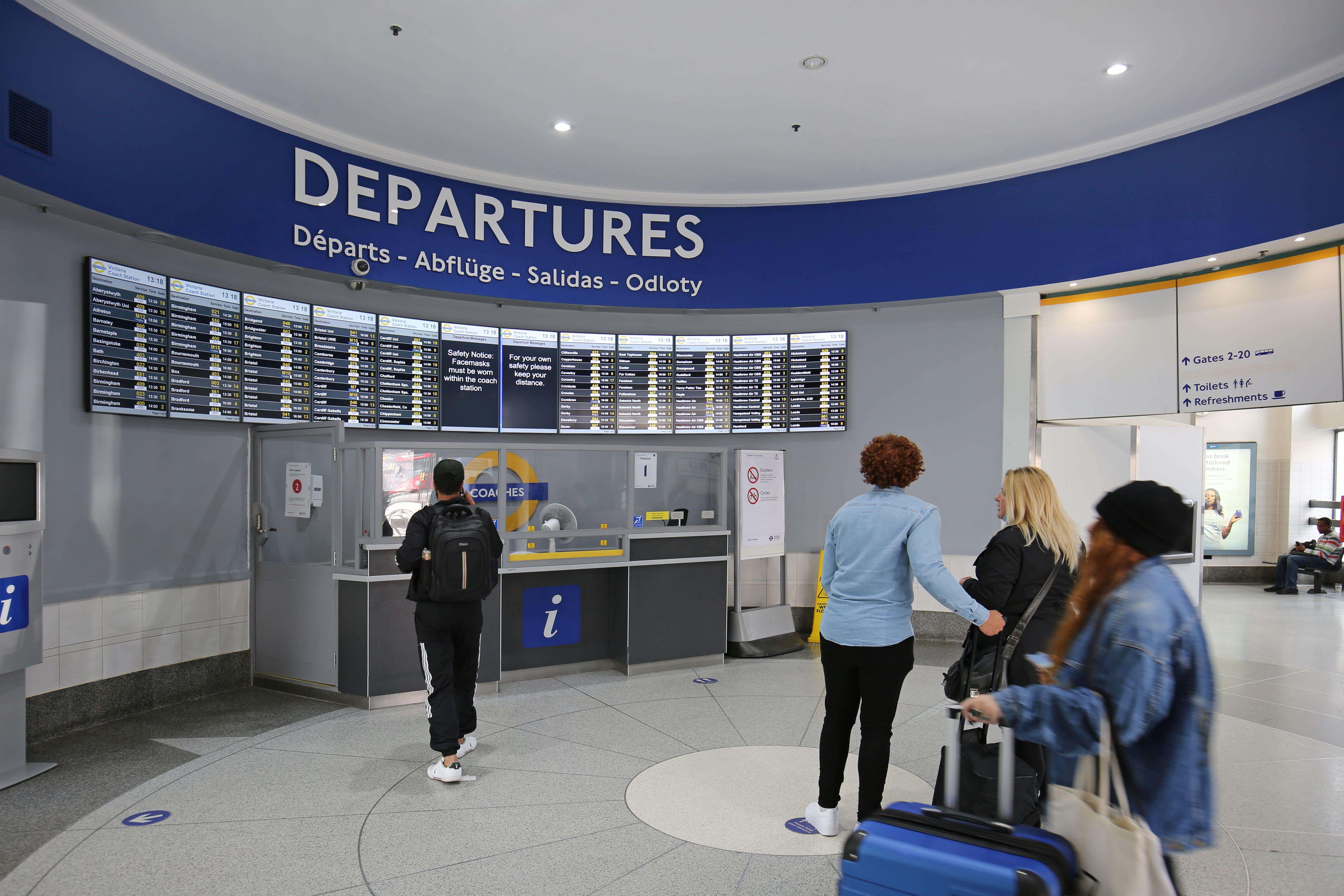 The entrance lobby at Victoria coach station (Alamy/PA)