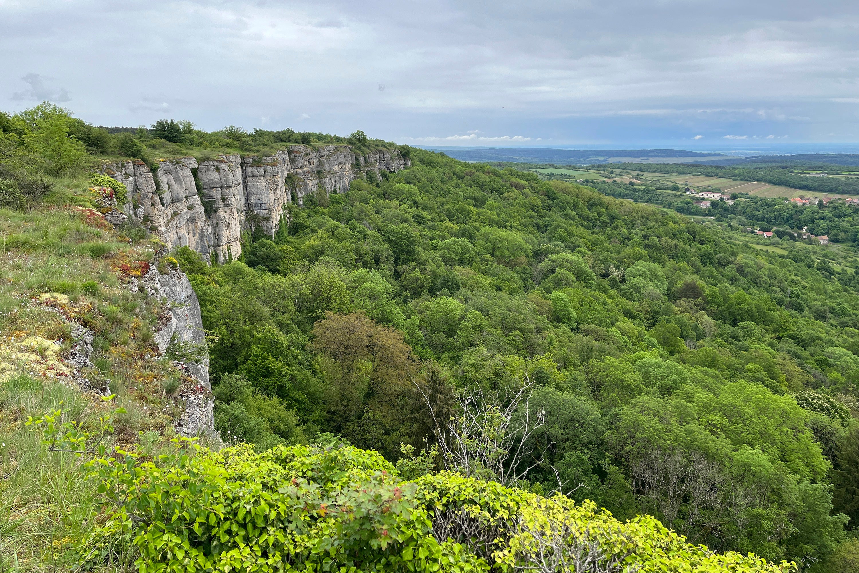 Looking downfrom atop the Cirque du Bout de Monde, near the vineyards of Beaune