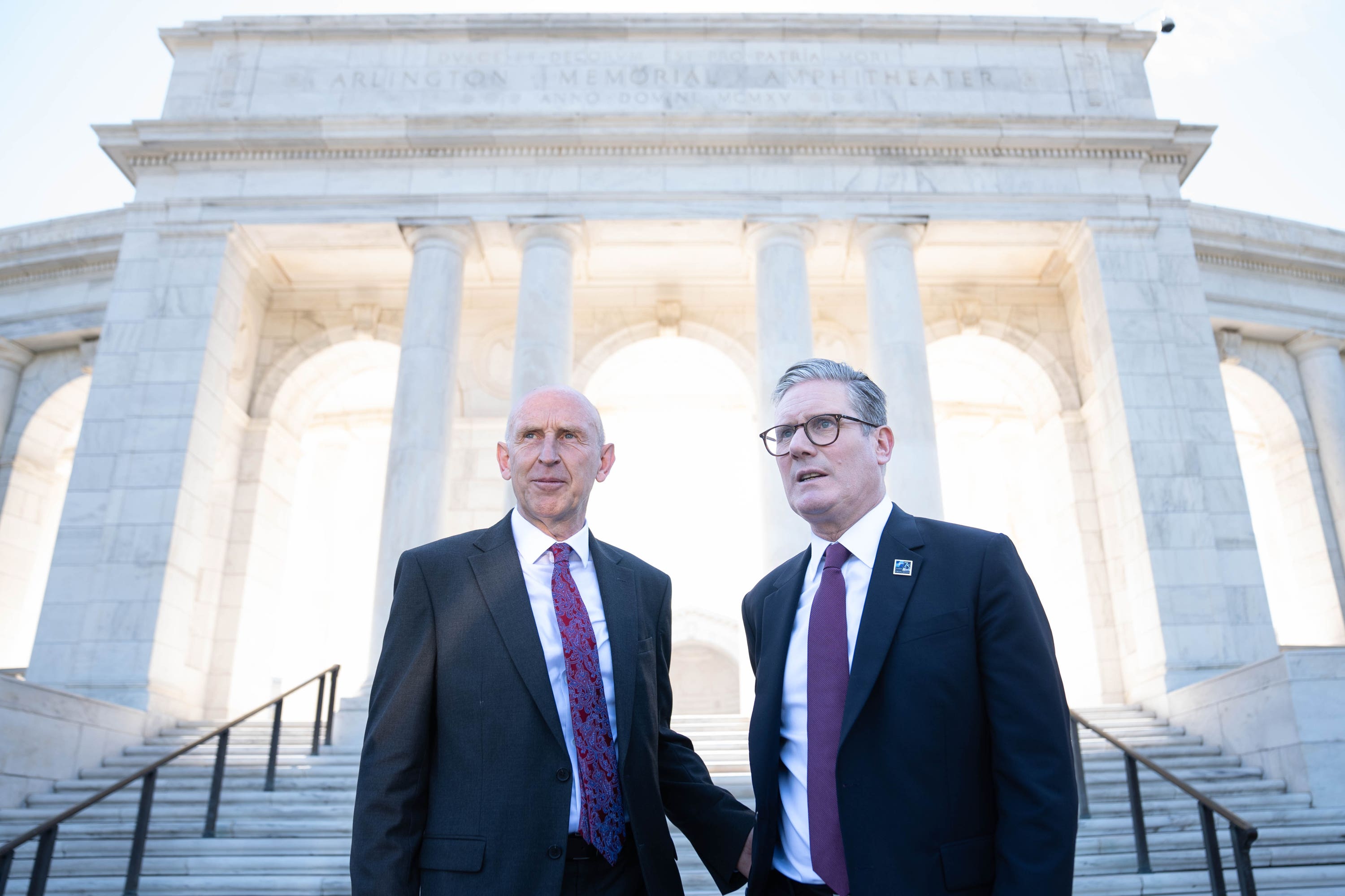 John Healey, the defence secretary, joined Keir Starmer on this week’s visit to Washington (Stefan Rousseau/PA)