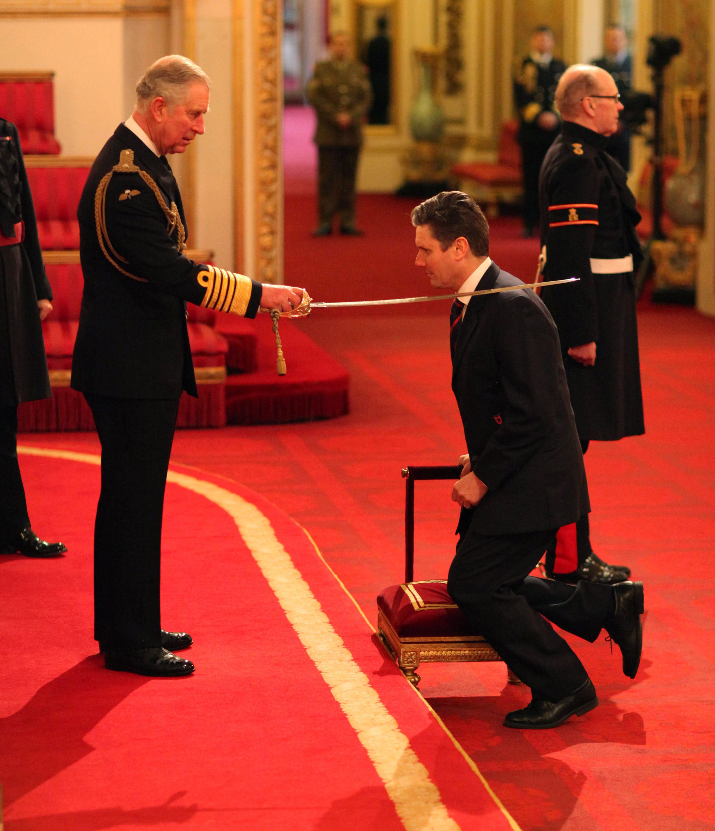 Sir Keir Starmer was knighted by Charles, then the Prince of Wales, in 2014