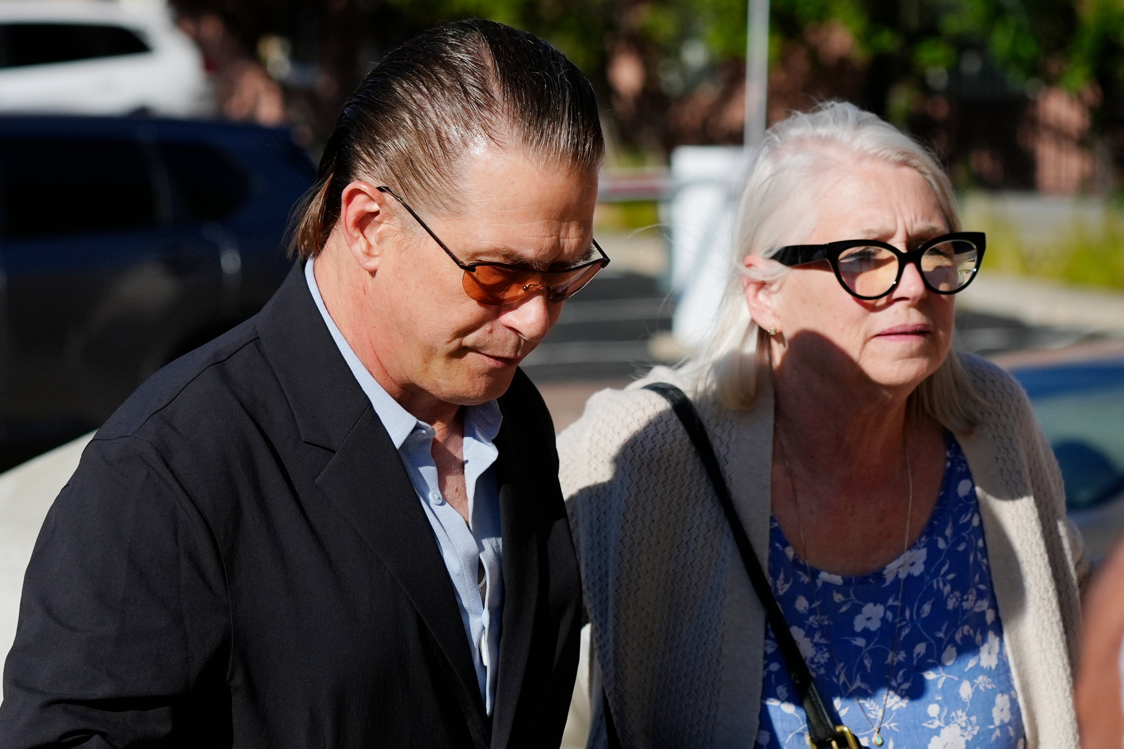 Actor Stephen Baldwin, left, and his sister Elizabeth Keuchler arrive at the courthouse on Thursday