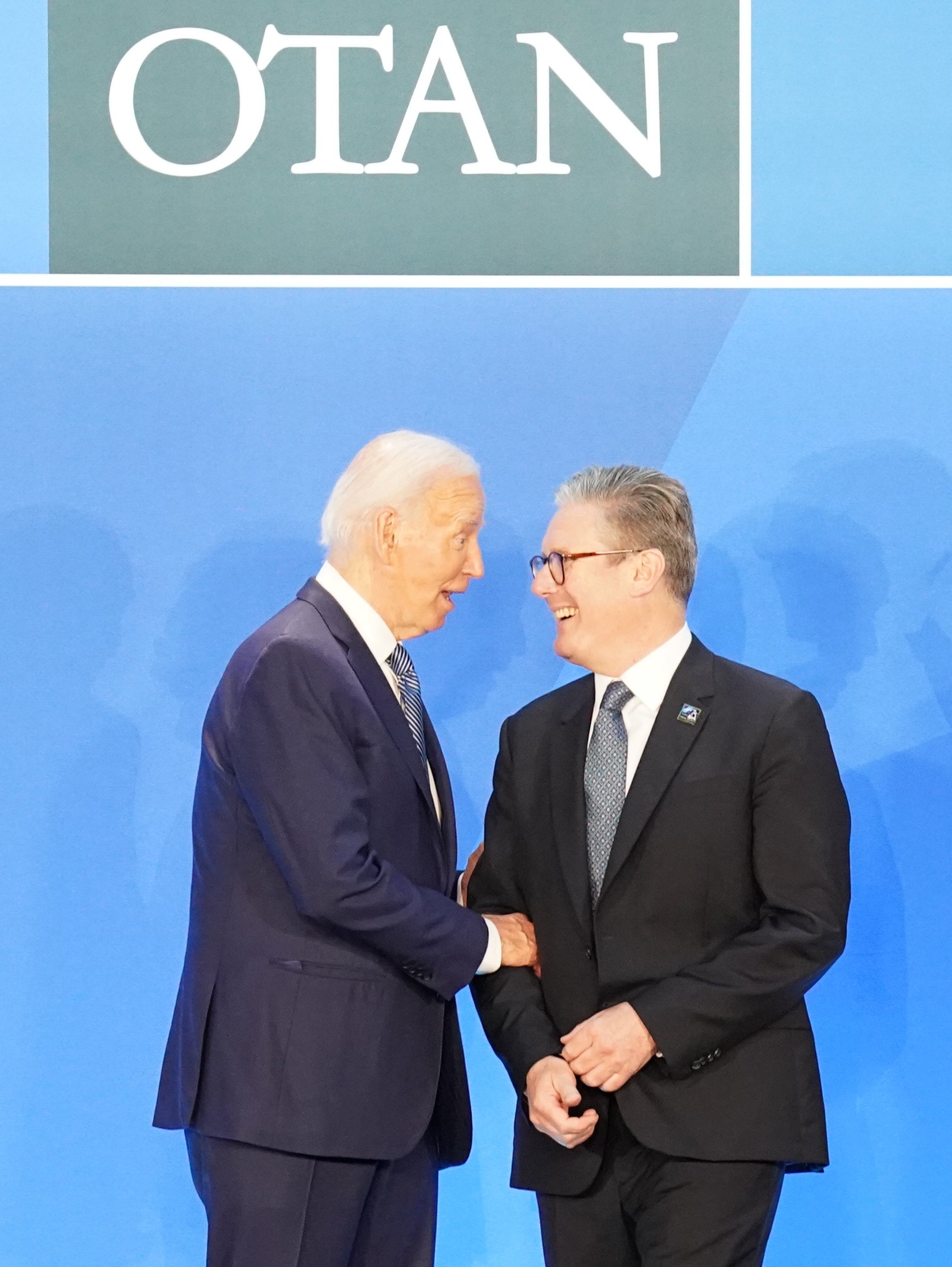 Prime Minister Sir Keir Starmer and US President Joe Biden at the Nato summit (Stefan Rousseau/PA)