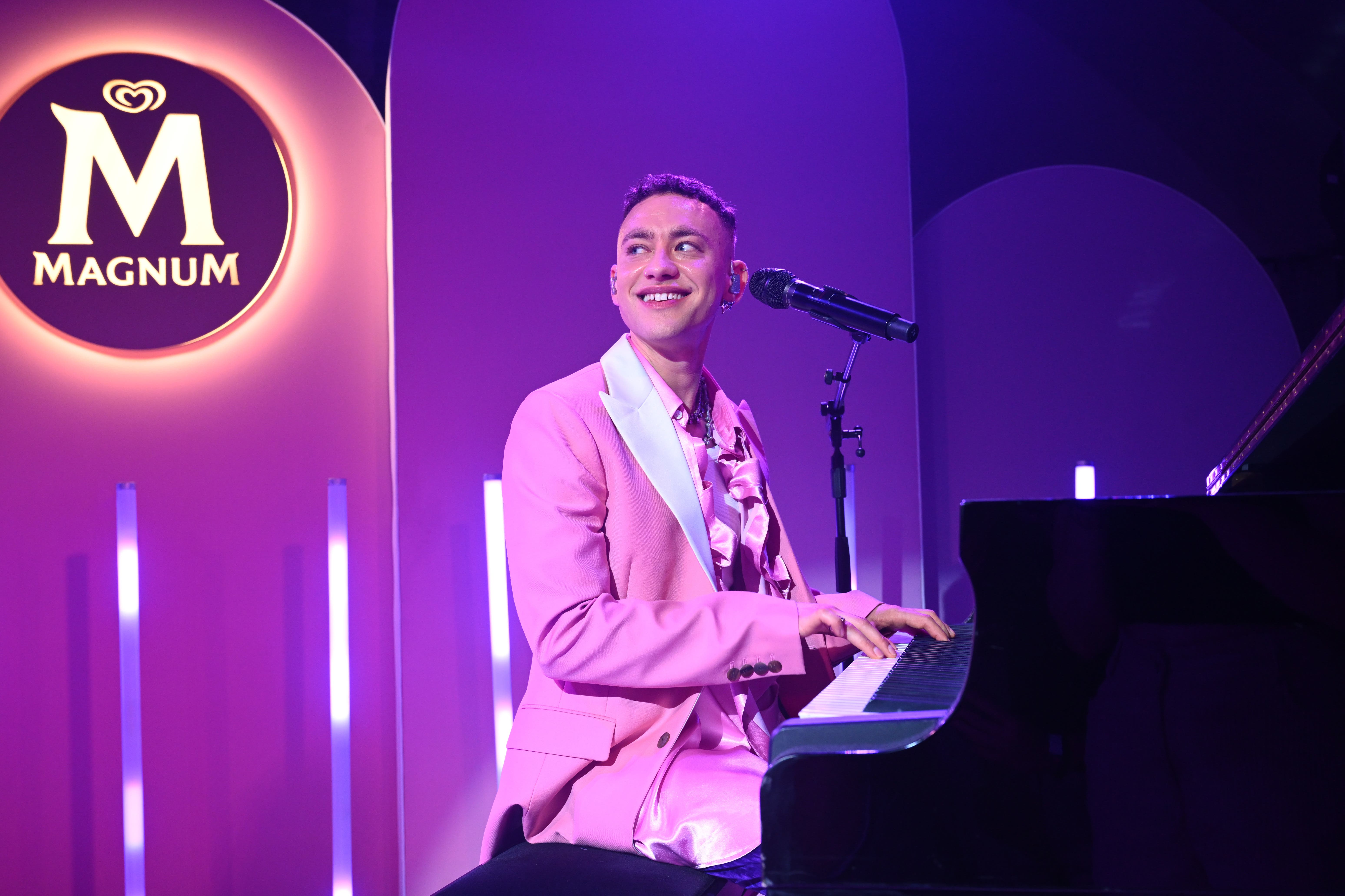 Olly Alexander performs onstage during the Magnum Pick Your Pleasure Pass celebration at Kachette in Shoreditch, east London (Matt Crossick/Media Assignments)