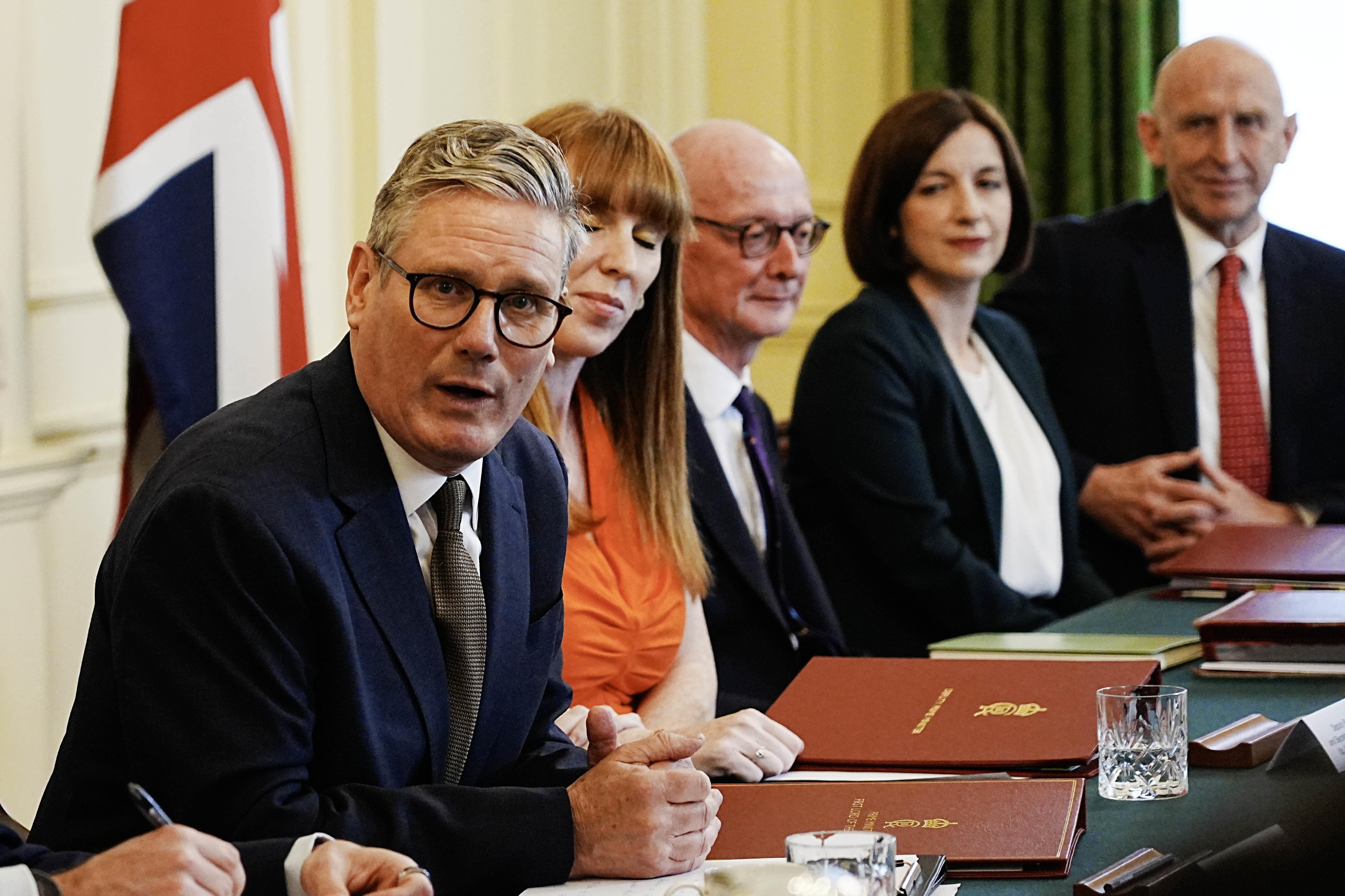 Sir Keir Starmer hosting his first Cabinet meeting (Chris Eades/The Sun)