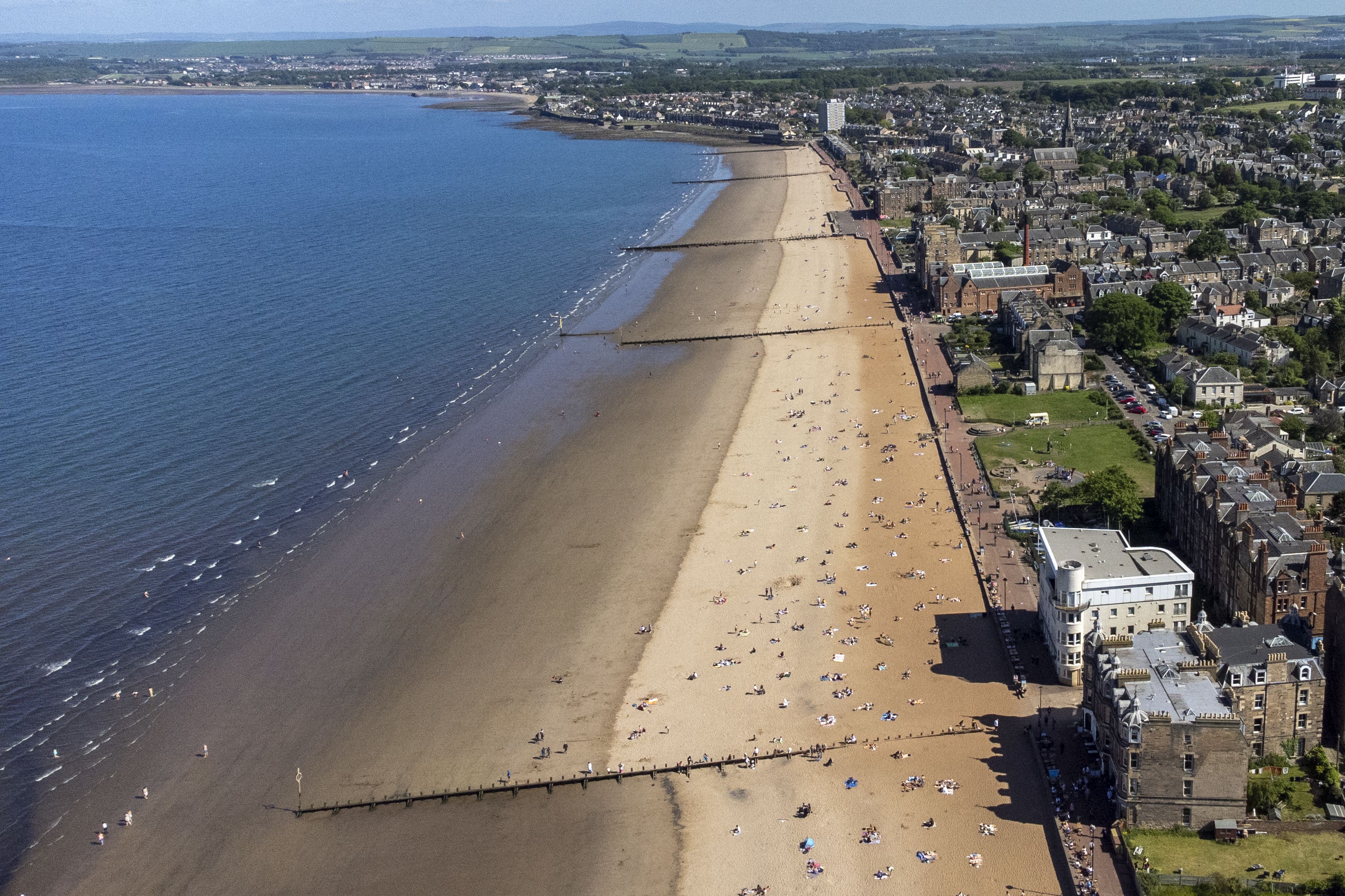 Warnings remain in place at Portobello beach (Jane Barlow/PA)