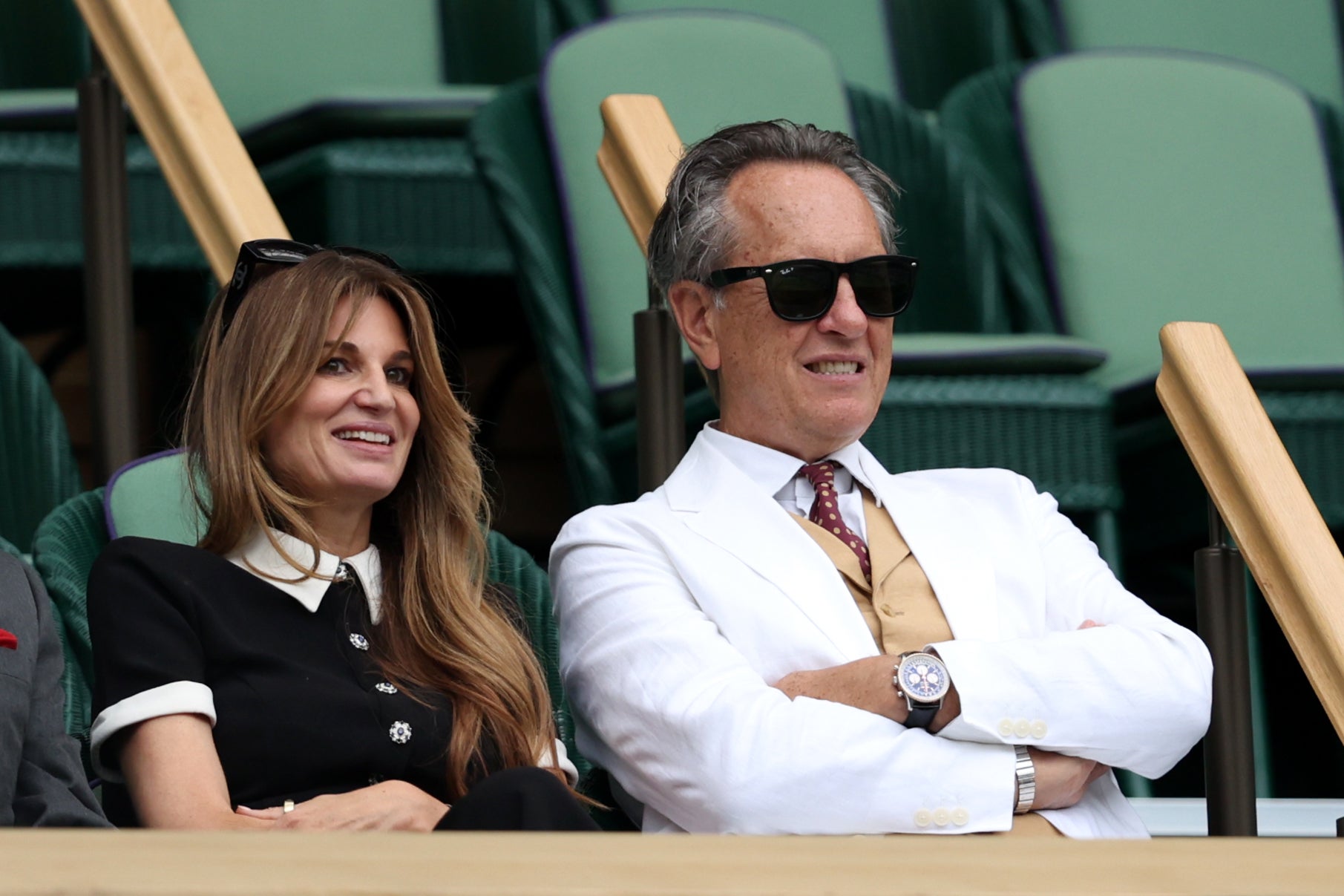 Richard E Grant and Jemima Khan talk in the Royal Box