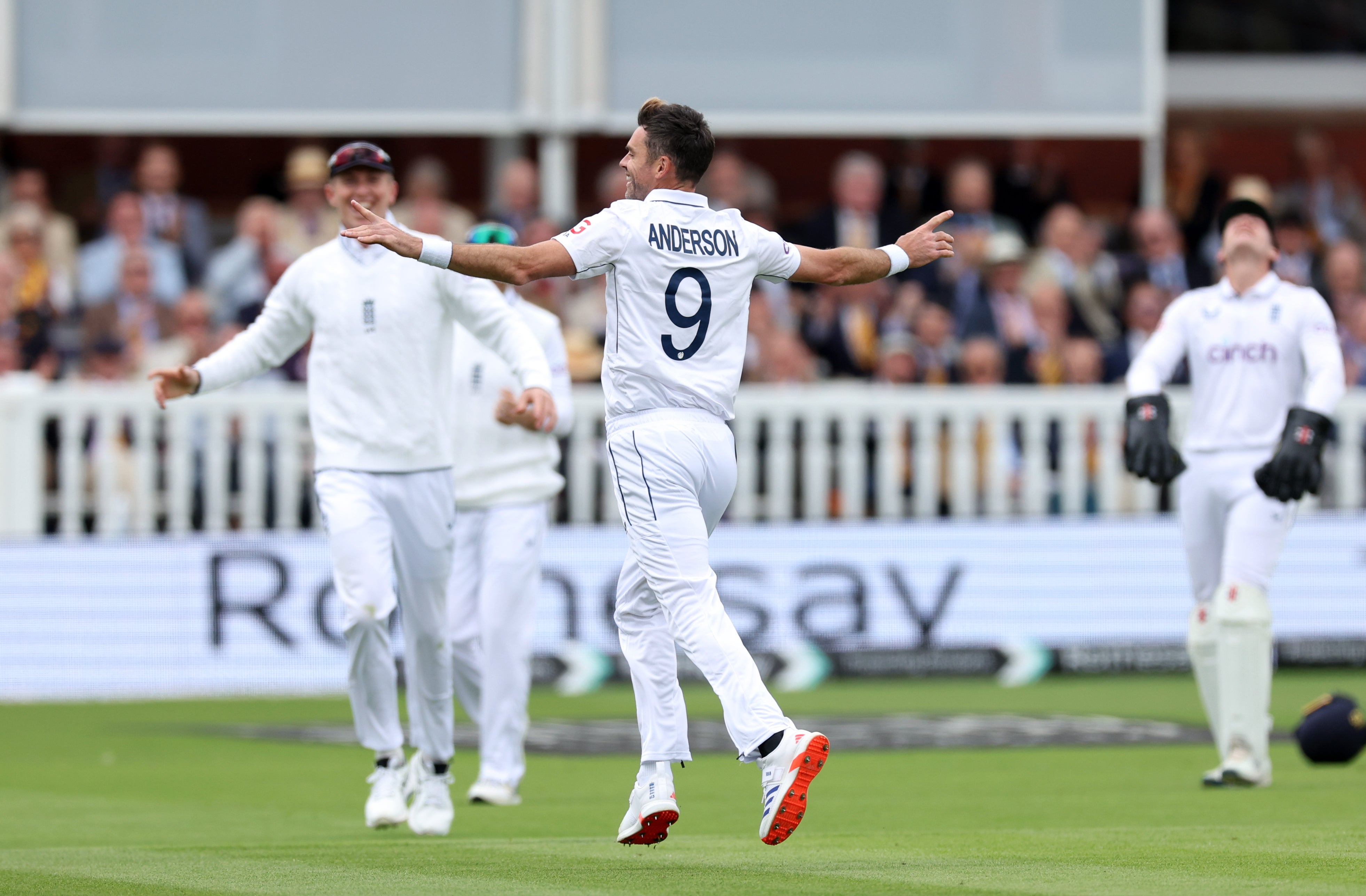 James Anderson took four wickets in his final game against West Indies at Lord’s