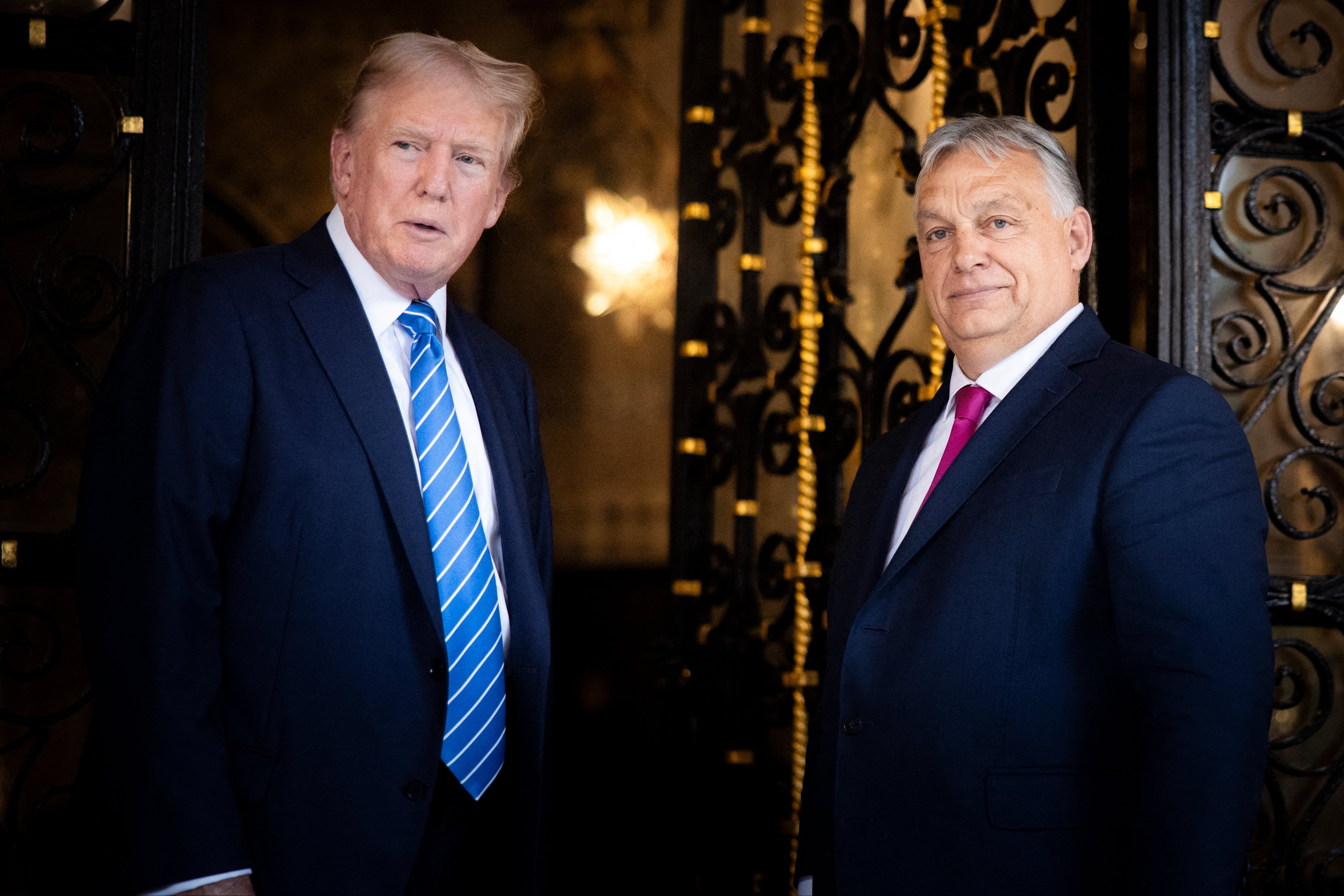 Donald Trump welcomes Hungarian Prime Minister Viktor Orban to his Mar-a-Lago estate earlier this month