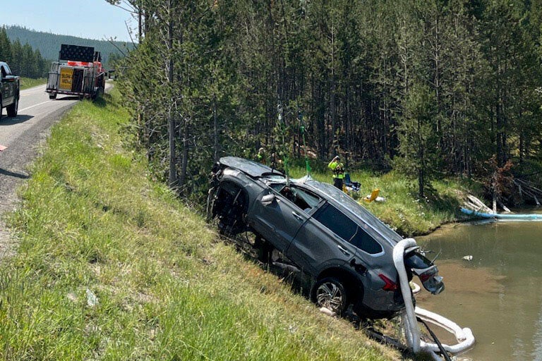 Yellowstone SUV in Geyser