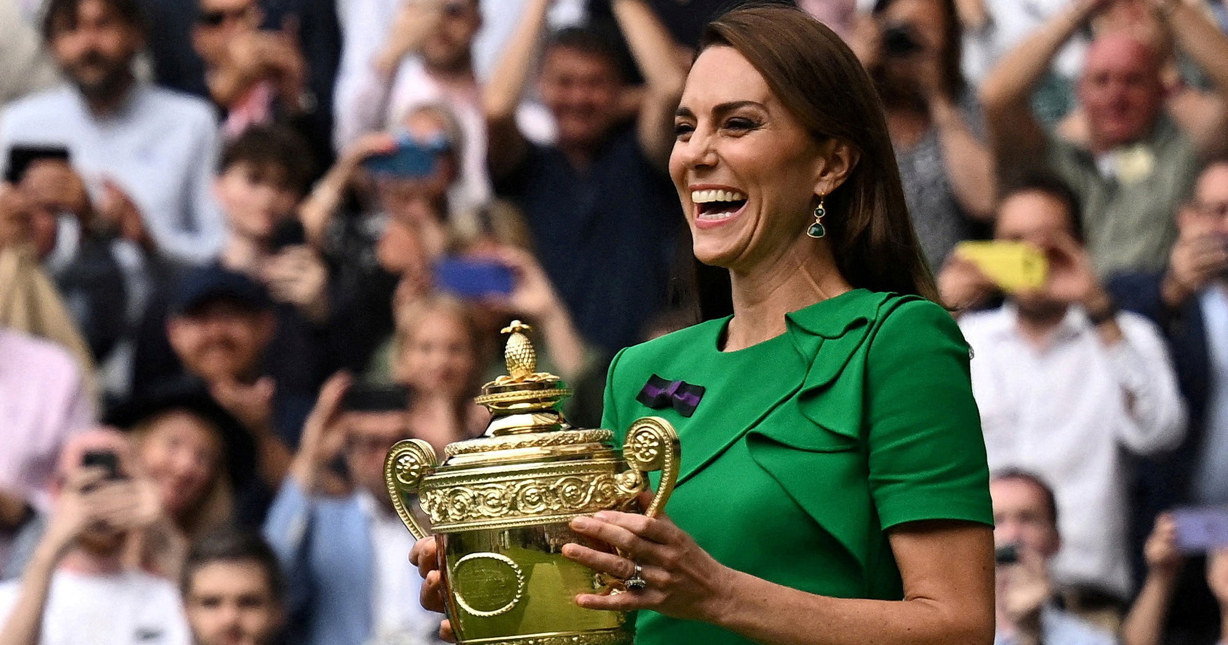 Princess of Wales pictured during the trophy ceremony after the men’s singles final at Wimbledon