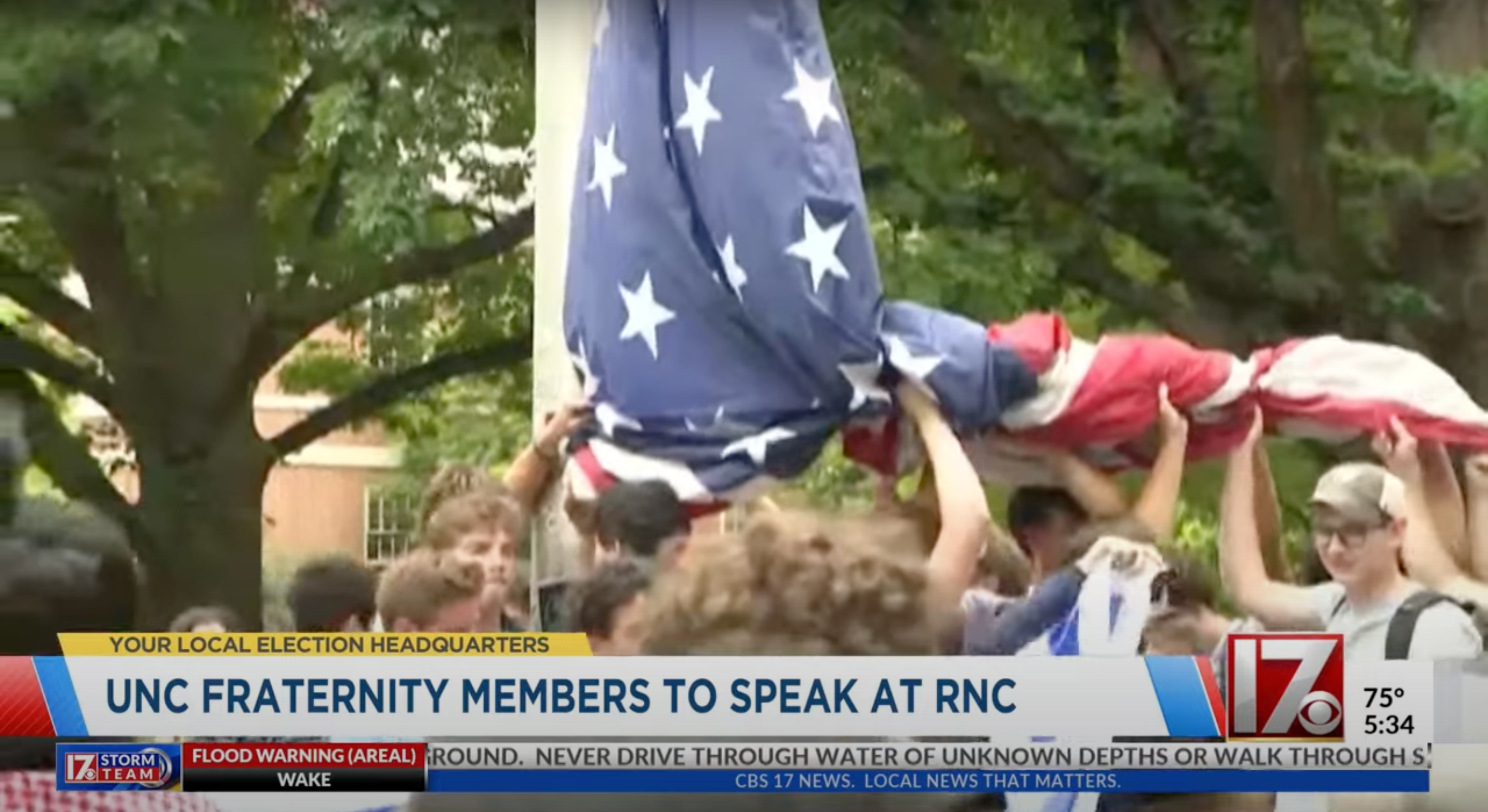 Frat brothers who held up the flag at UNC Chapel Hill amid Gaza solidarity protests are going to speak at the RNC