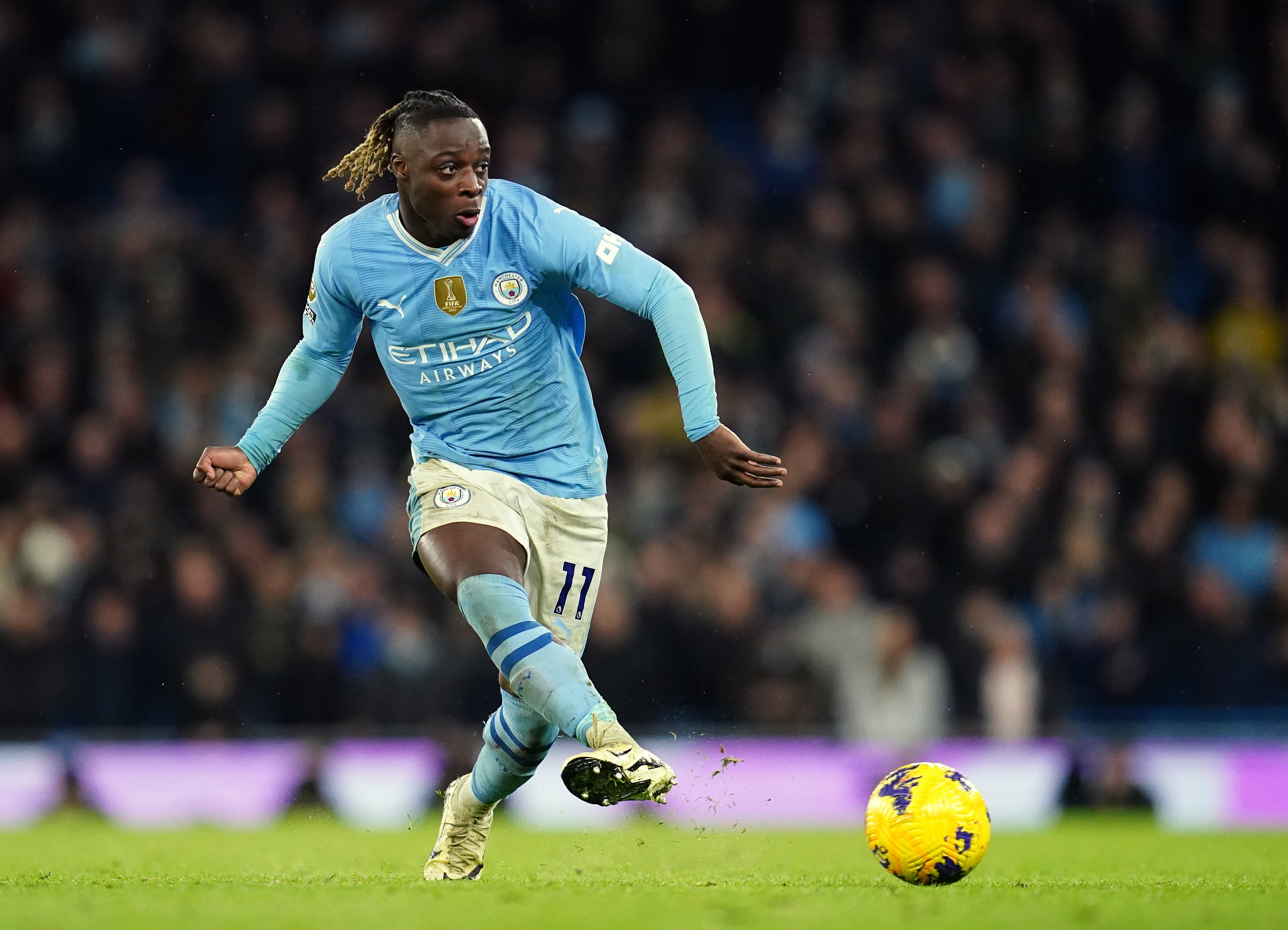 Manchester City’s Jeremy Doku was coached by Bellamy when breaking through at Anderlecht (Nick Potts/PA)