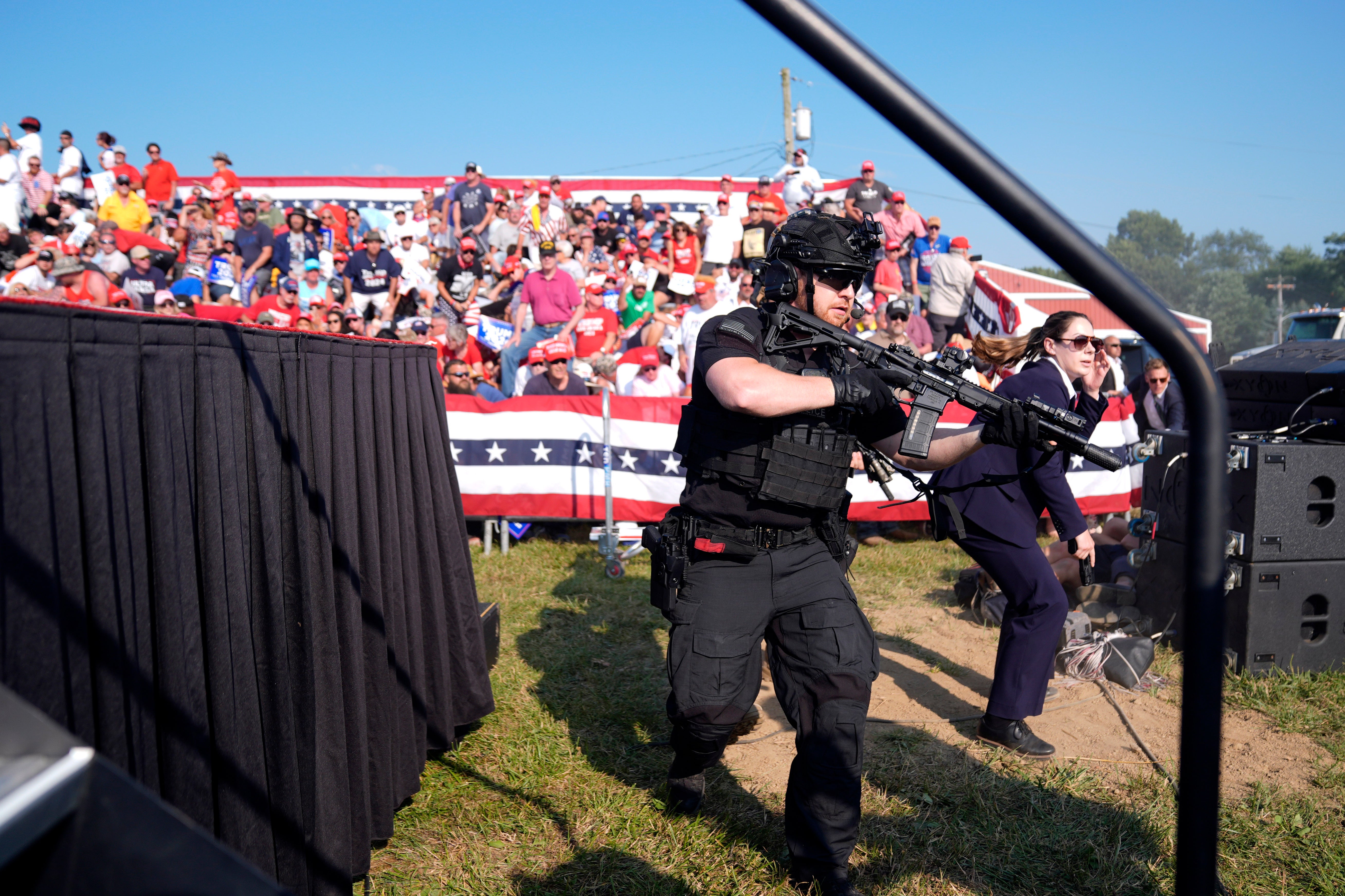 Snipers and other security agents on high-alert after shots were fired at the Pennsylvania farm grounds