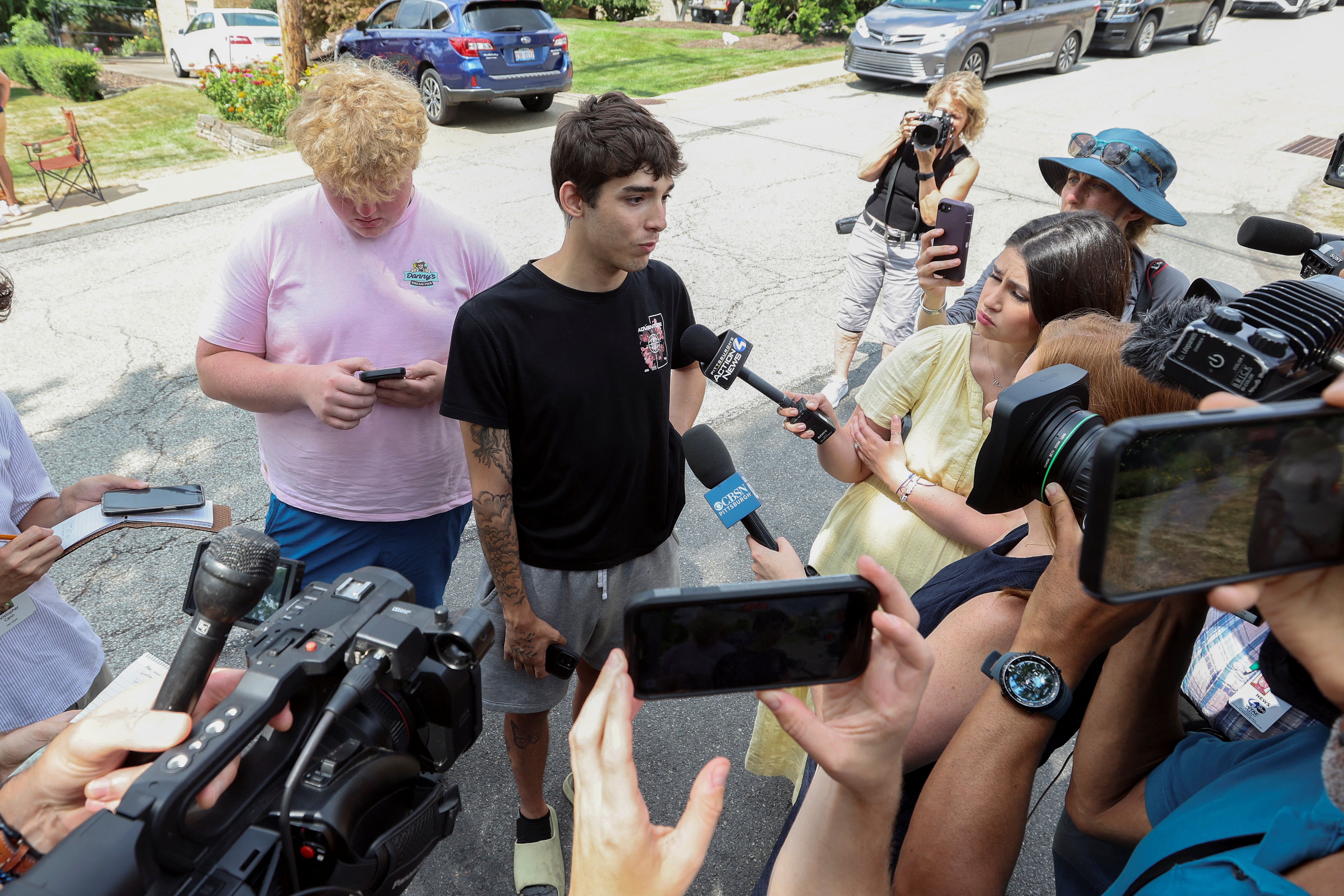 Jason Kolher, a classmate of Thomas Matthew Crooks, talks to the media in Bethel Park, Pennsylvania.