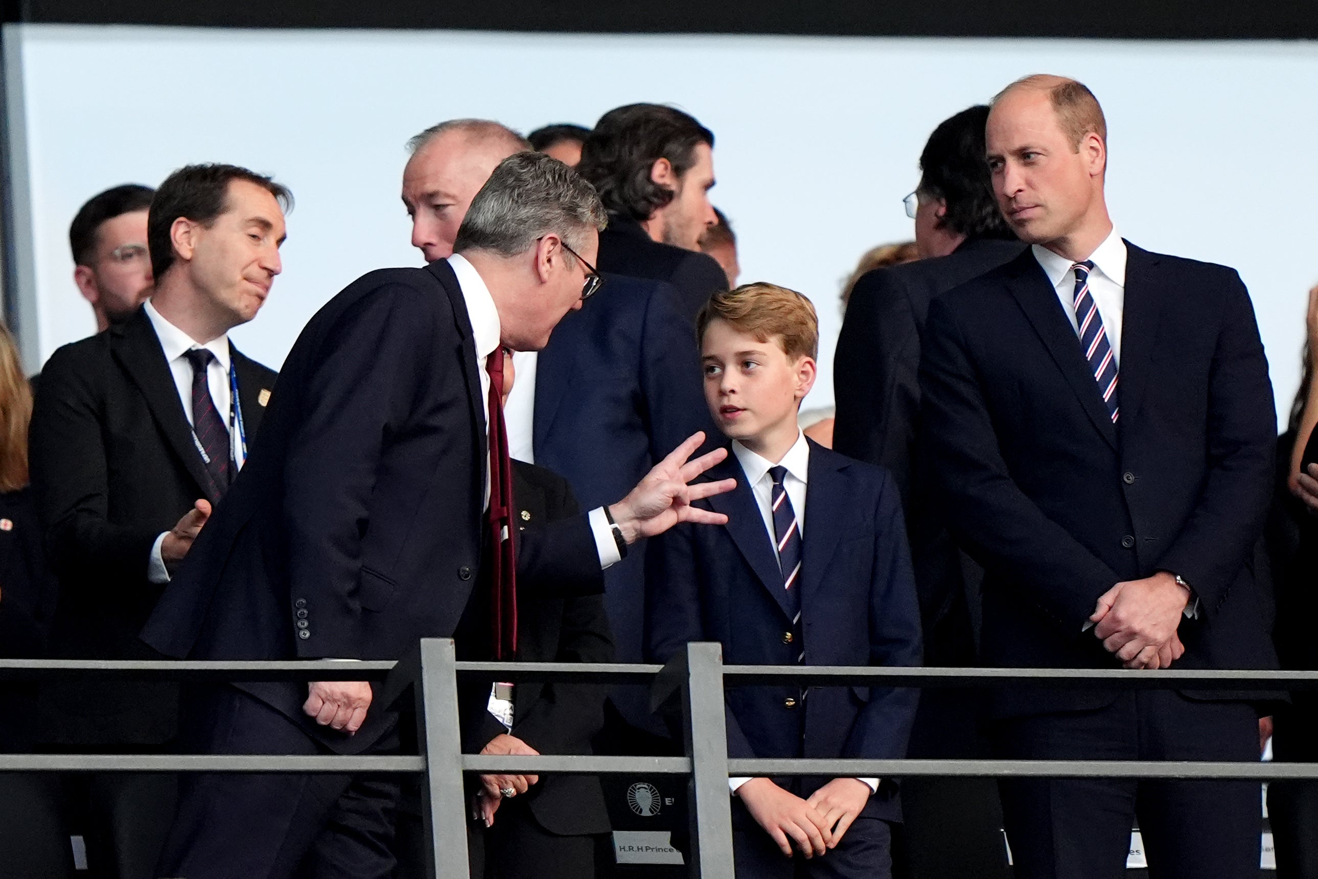 Prime Minister Sir Keir Starmer chats with Prince George and the Prince of Wales (Bradley Collyer/PA)