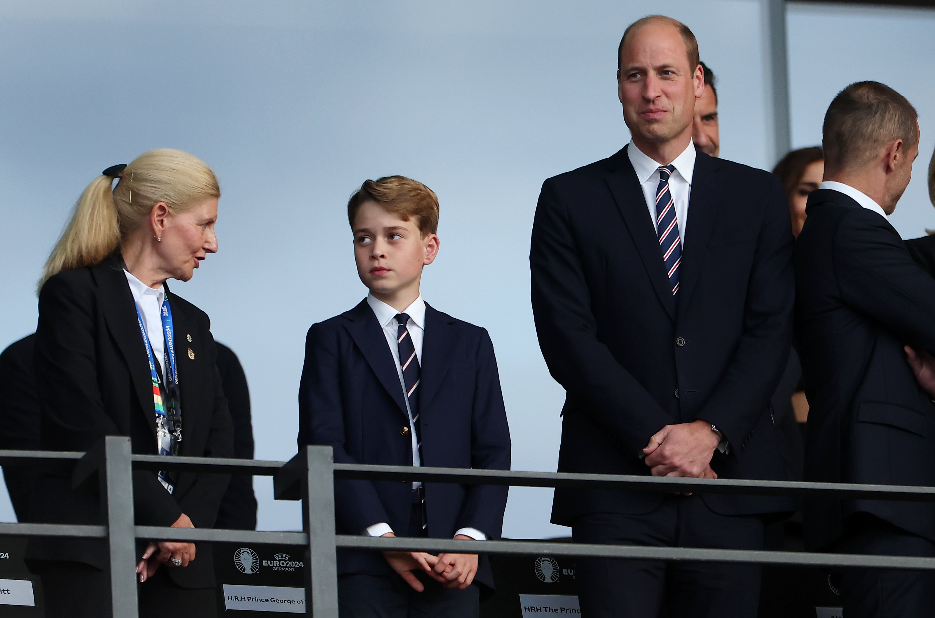 Prince William and Prince George cheered the England squad in person last night