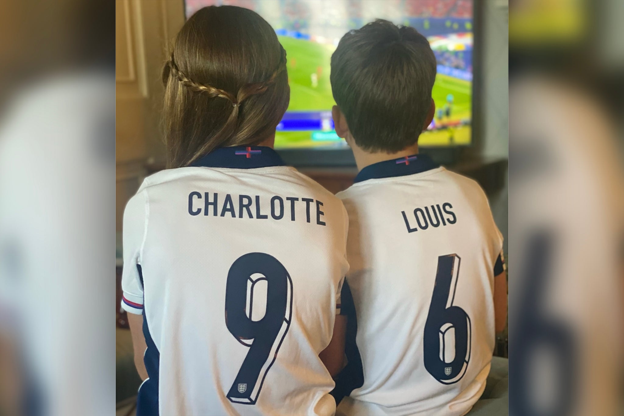 The Prince and Princess of Wales shared a new picture of Princess Charlotte and Prince Louis in England tops