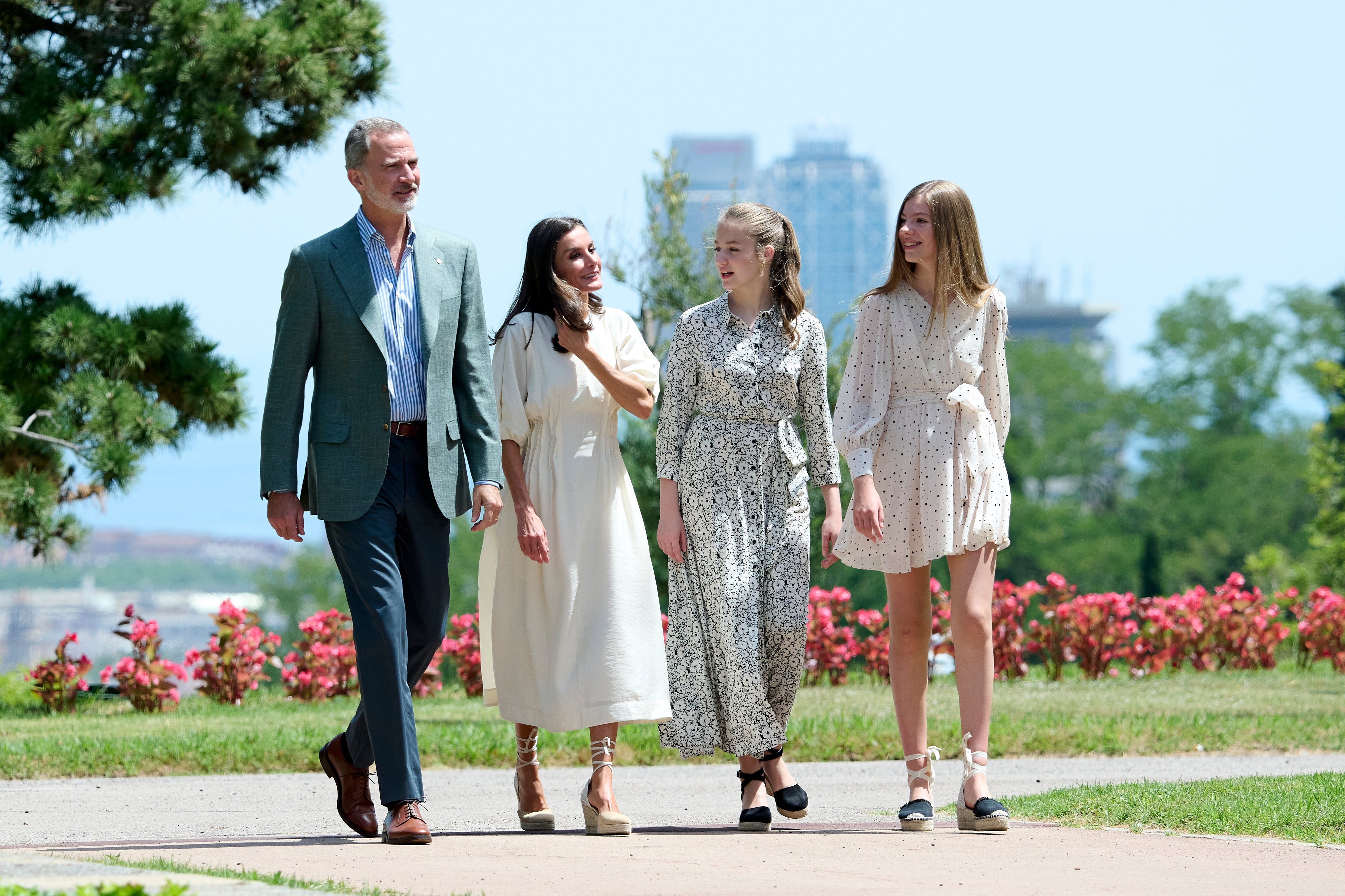 King Felipe with his family: Queen Letizia, Crown Princess Leonor and Princess Sofia