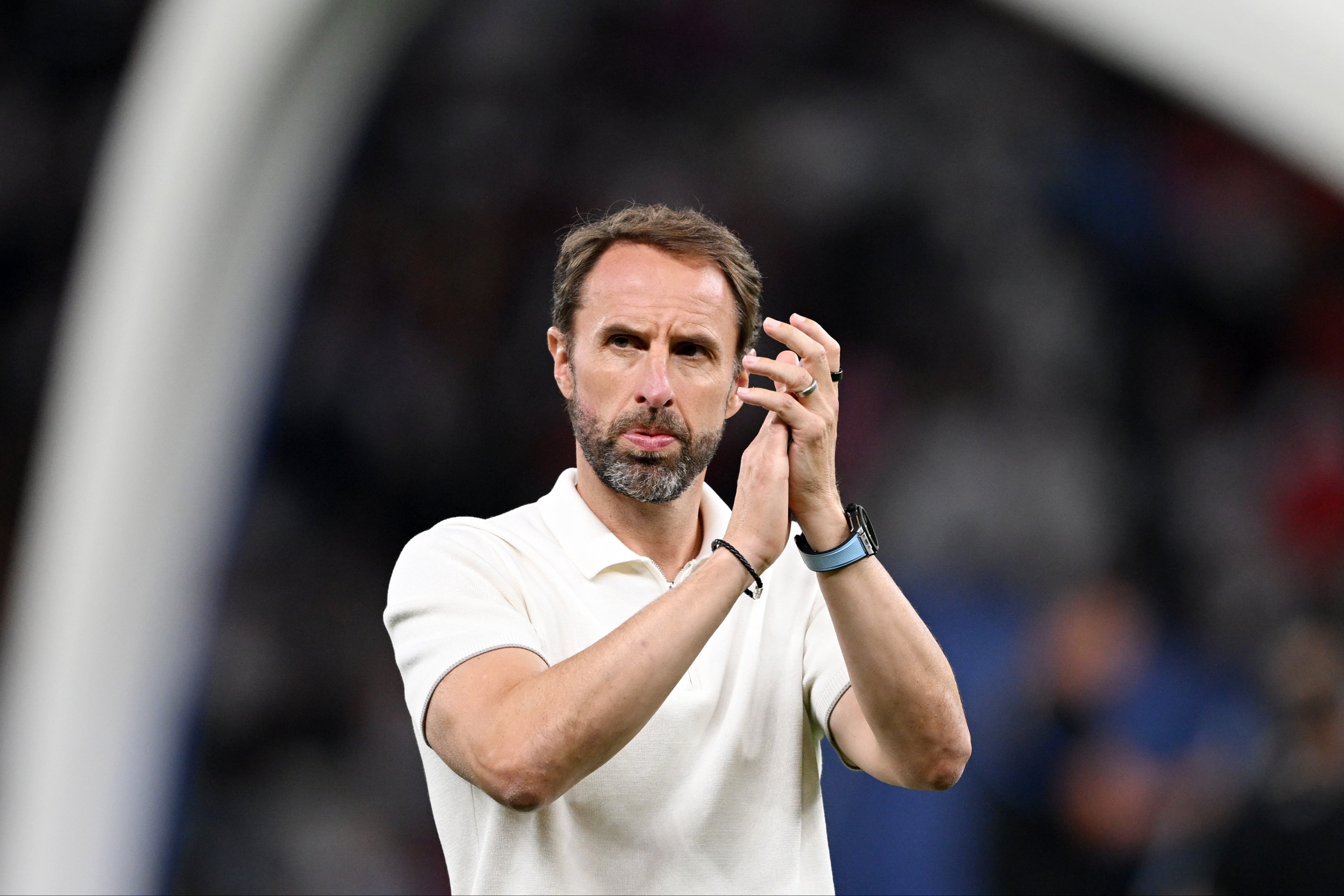 Gareth Southgate applauds England fans after defeat to Spain