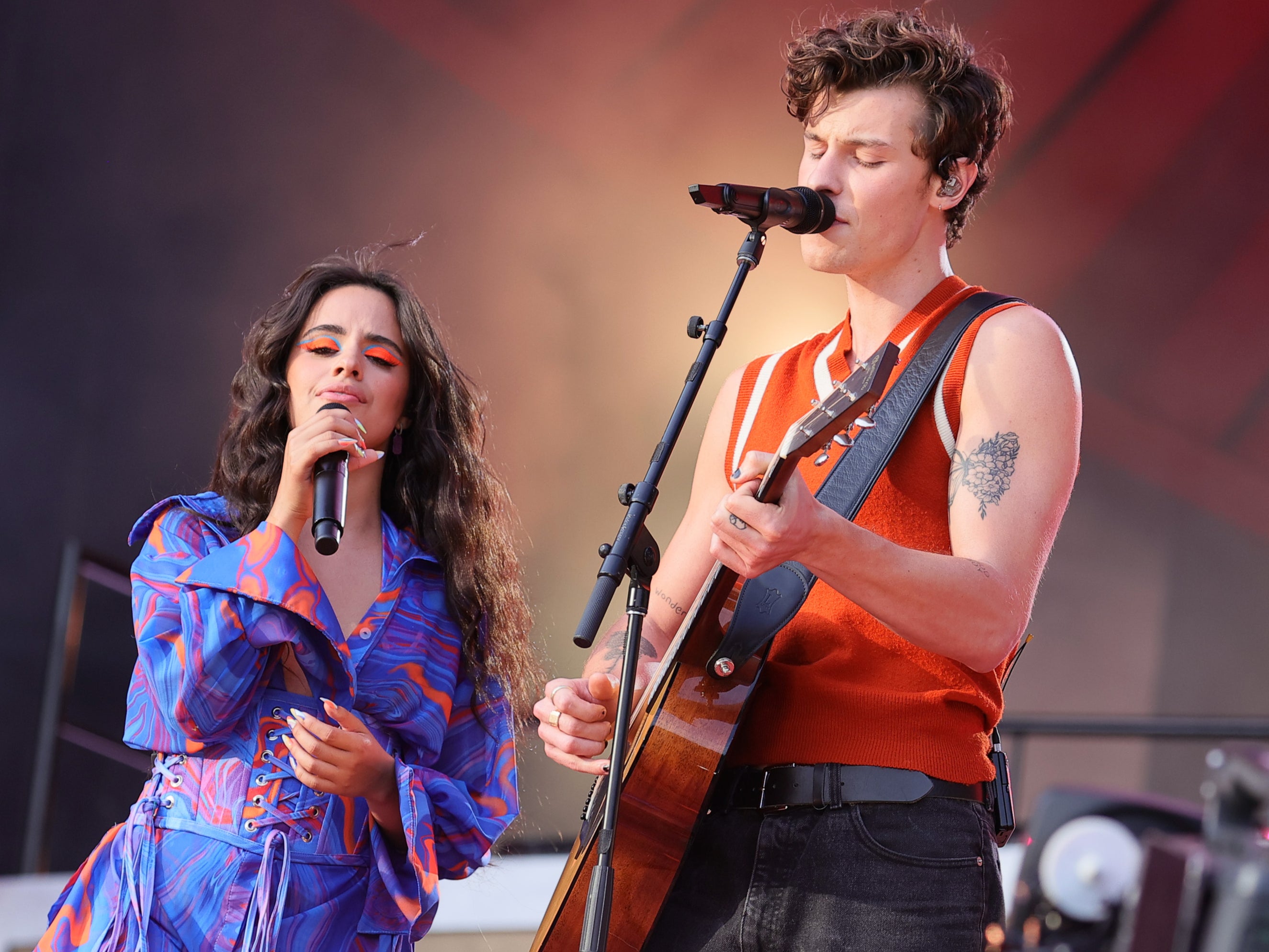 Camilla Cabello and Shawn Mendes at Global Citizen Live in 2021