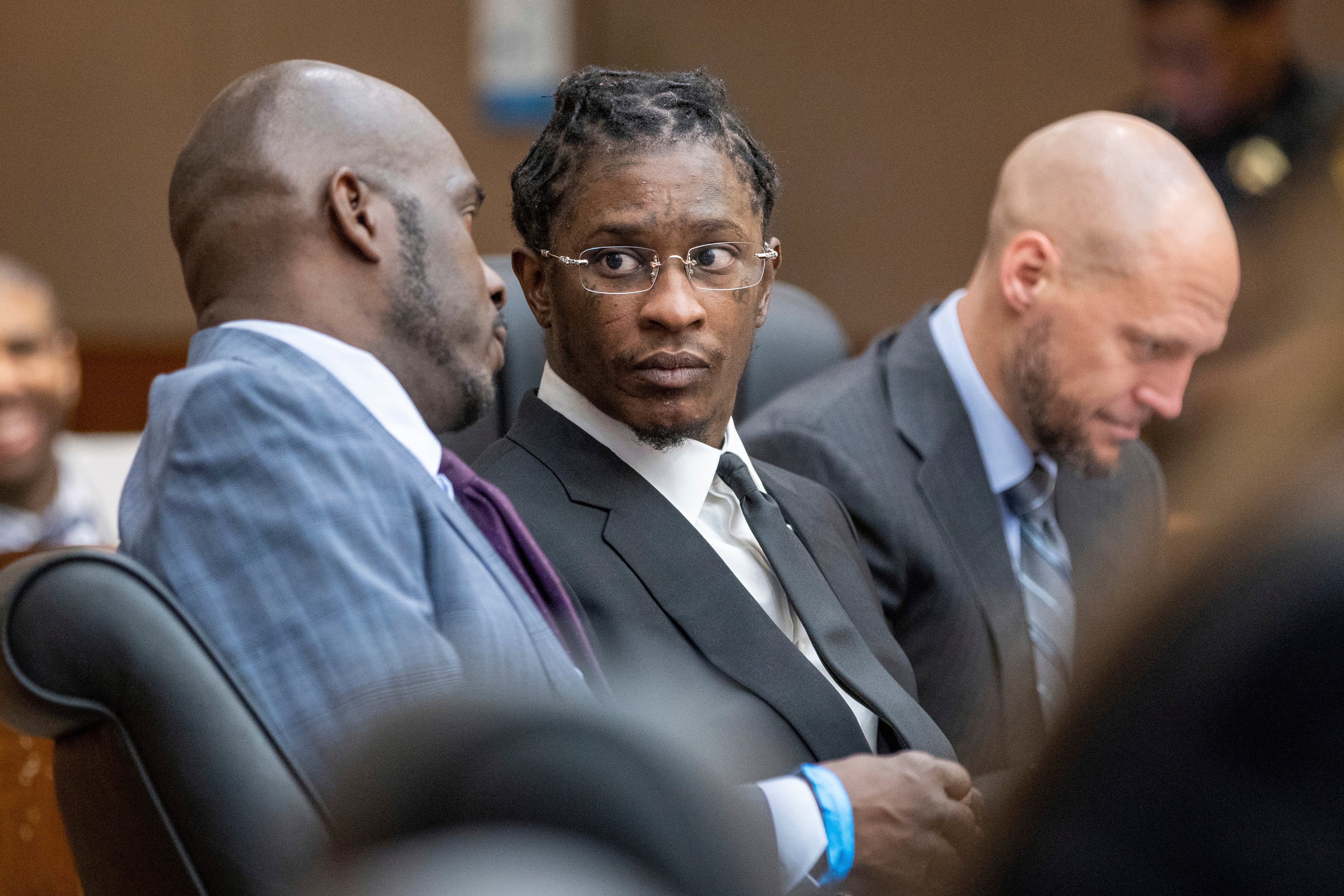 Young Thug, whose real name is Jeffery Williams, appearing at a hearing in Atlanta in December 2022