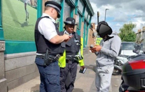 ‘Unbelievable that an Ace of Spades was used to cover the face of a Black person stopped by police in @MPSEnfield’