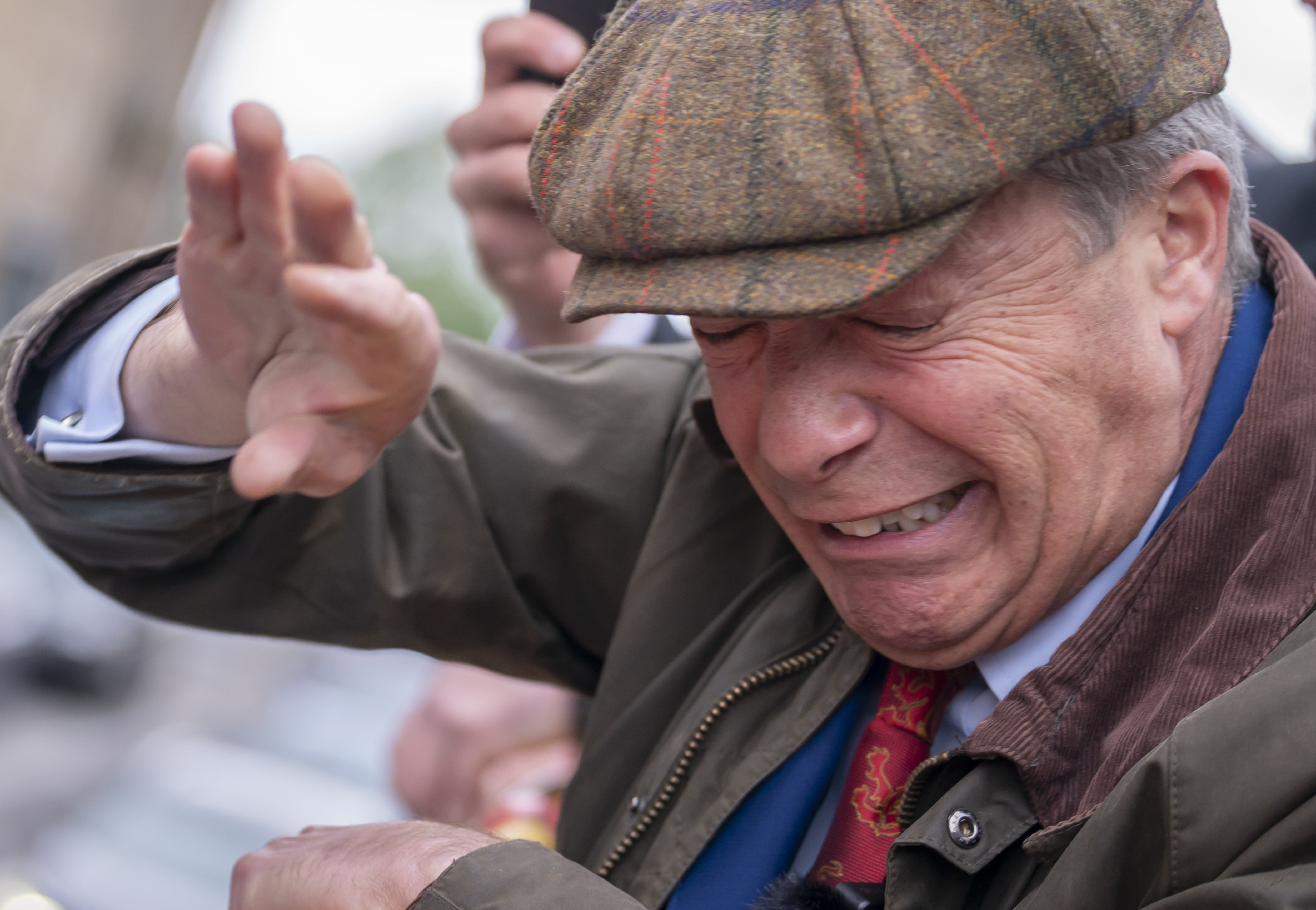 Nigel Farage had objects thrown at him on the Reform UK campaign bus in Barnsley in the run-up to the General Election (Danny Lawson/PA)