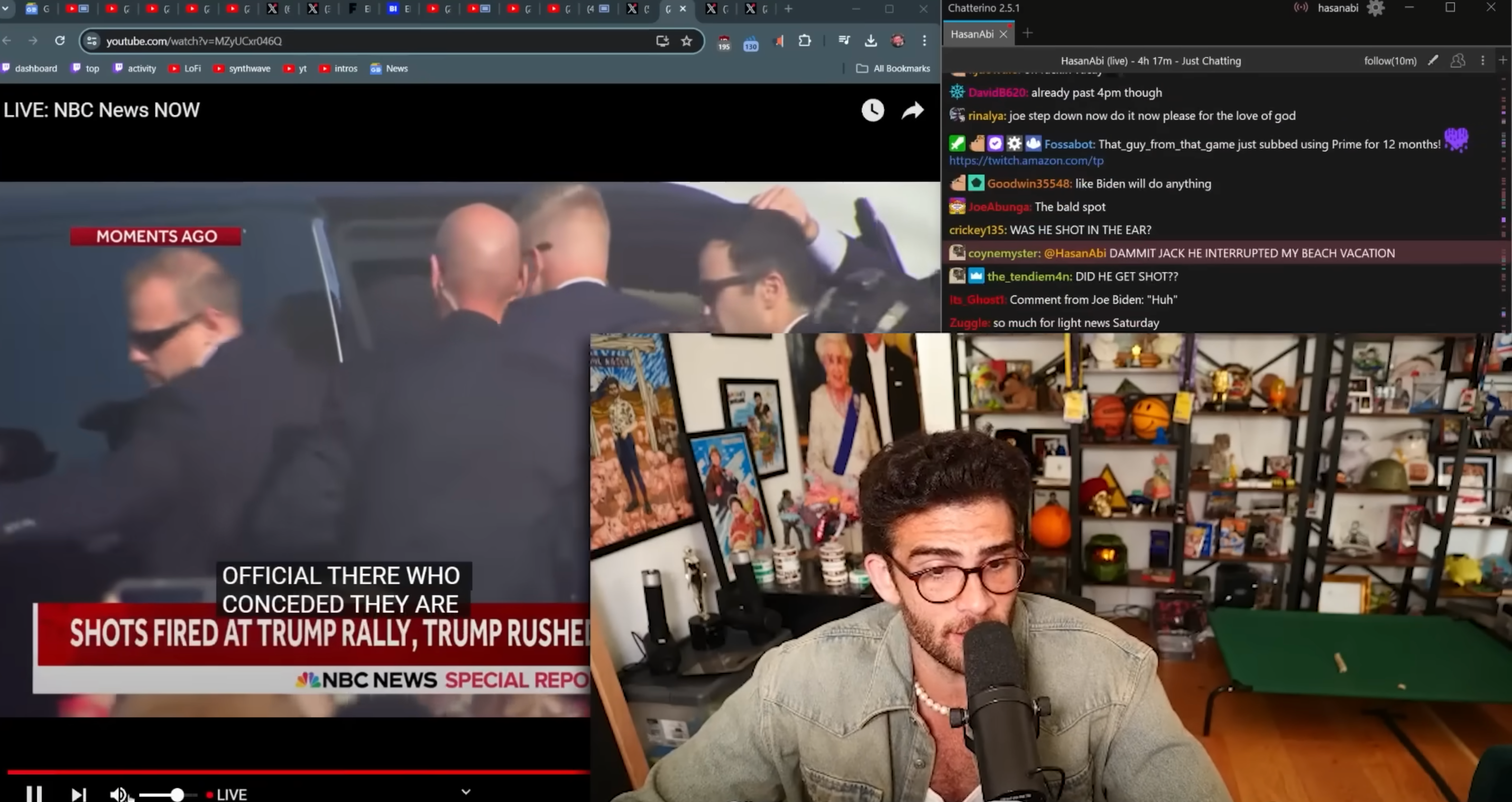 Popular progressive streamer Hasan Piker reacts to the attempt on Donald Trump’s life.