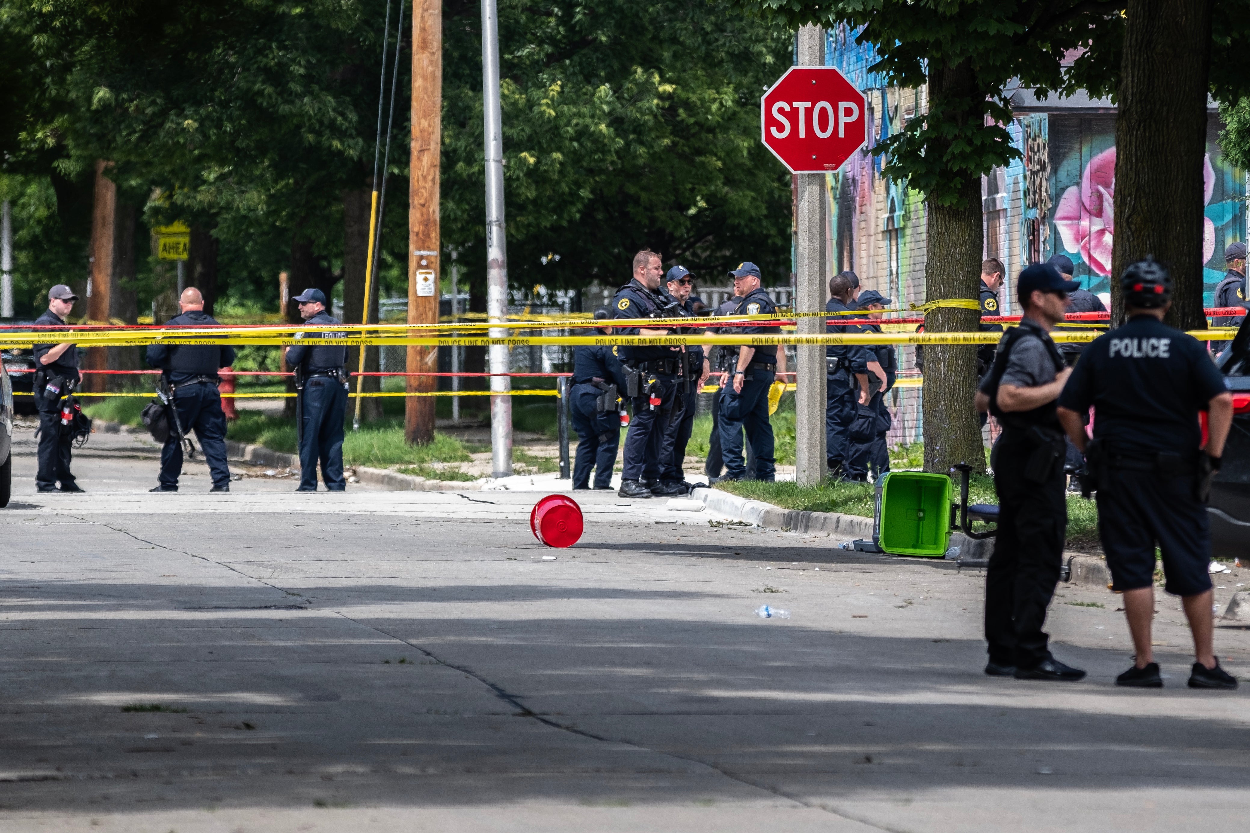 A man has been shot and killed near the Republican National Convention by an officer from Columbus, Ohio, in Milwaukee to work security for the event