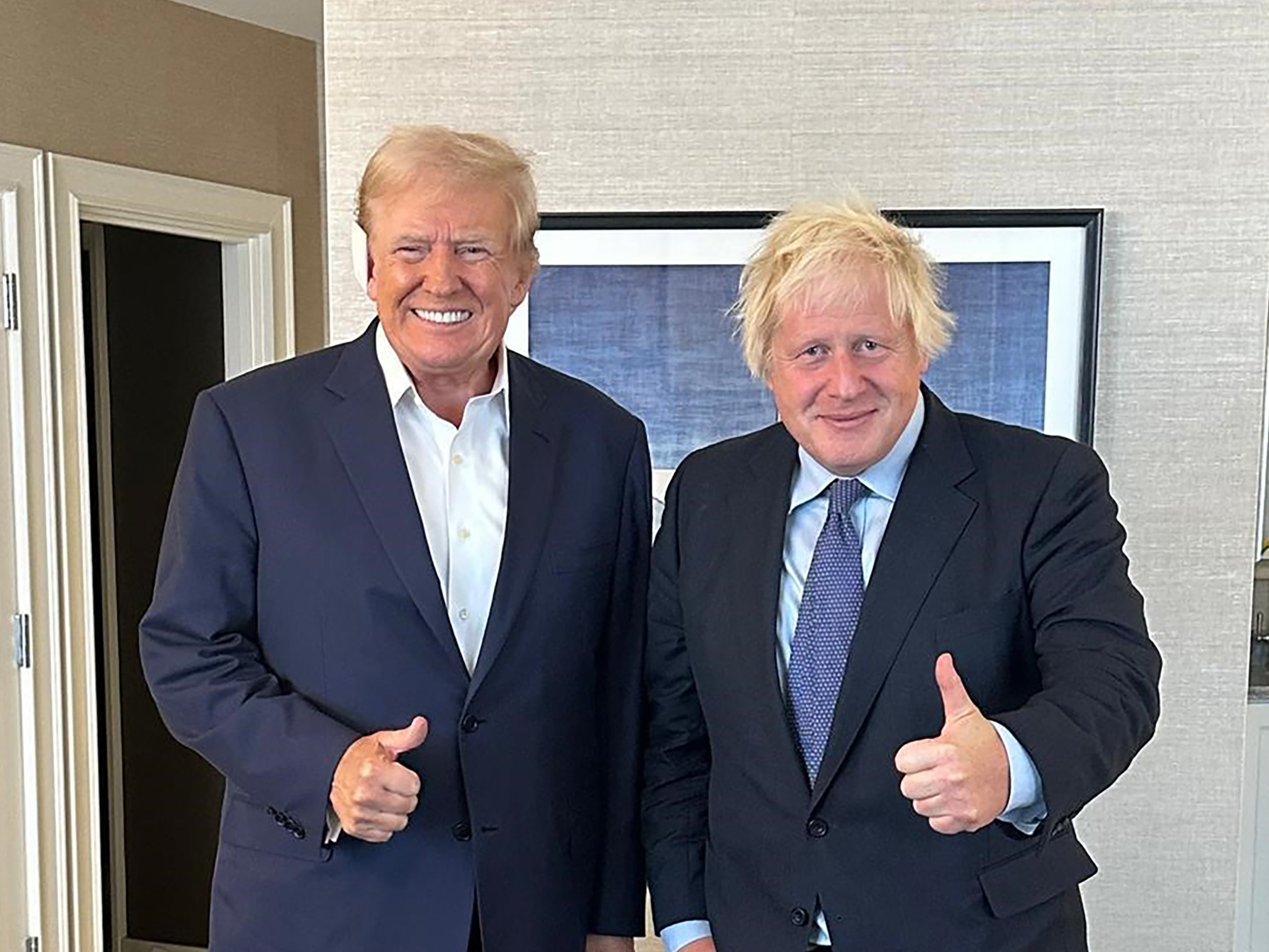 Donald Trump and Boris Johnson at the Republican National Convention in Milwaukee, Wisconsin