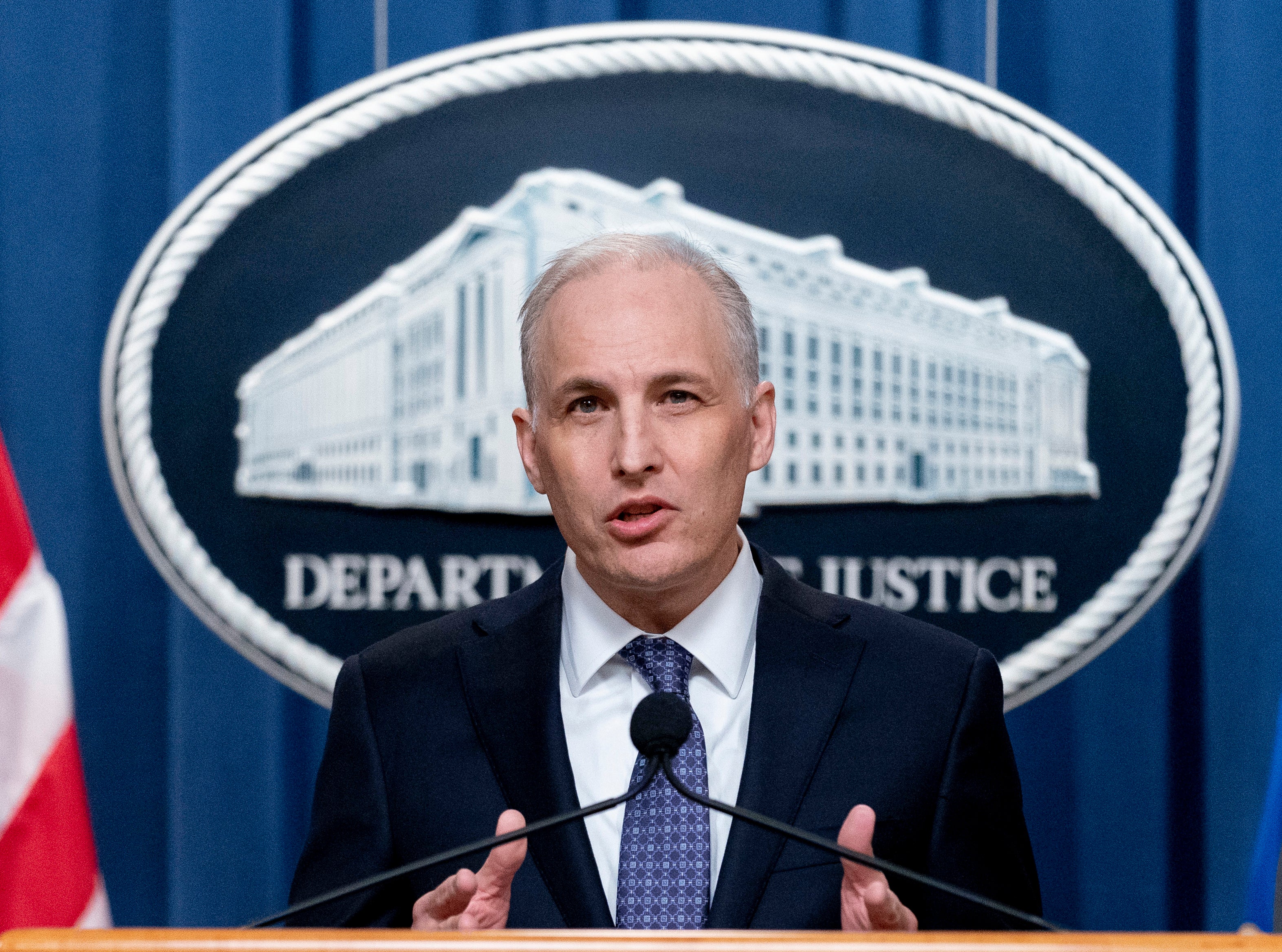 FIAssistant Attorney General Matthew G. Olsen of the Justice Department’s National Security Division speaks at a news conference at the Justice Department in Washington