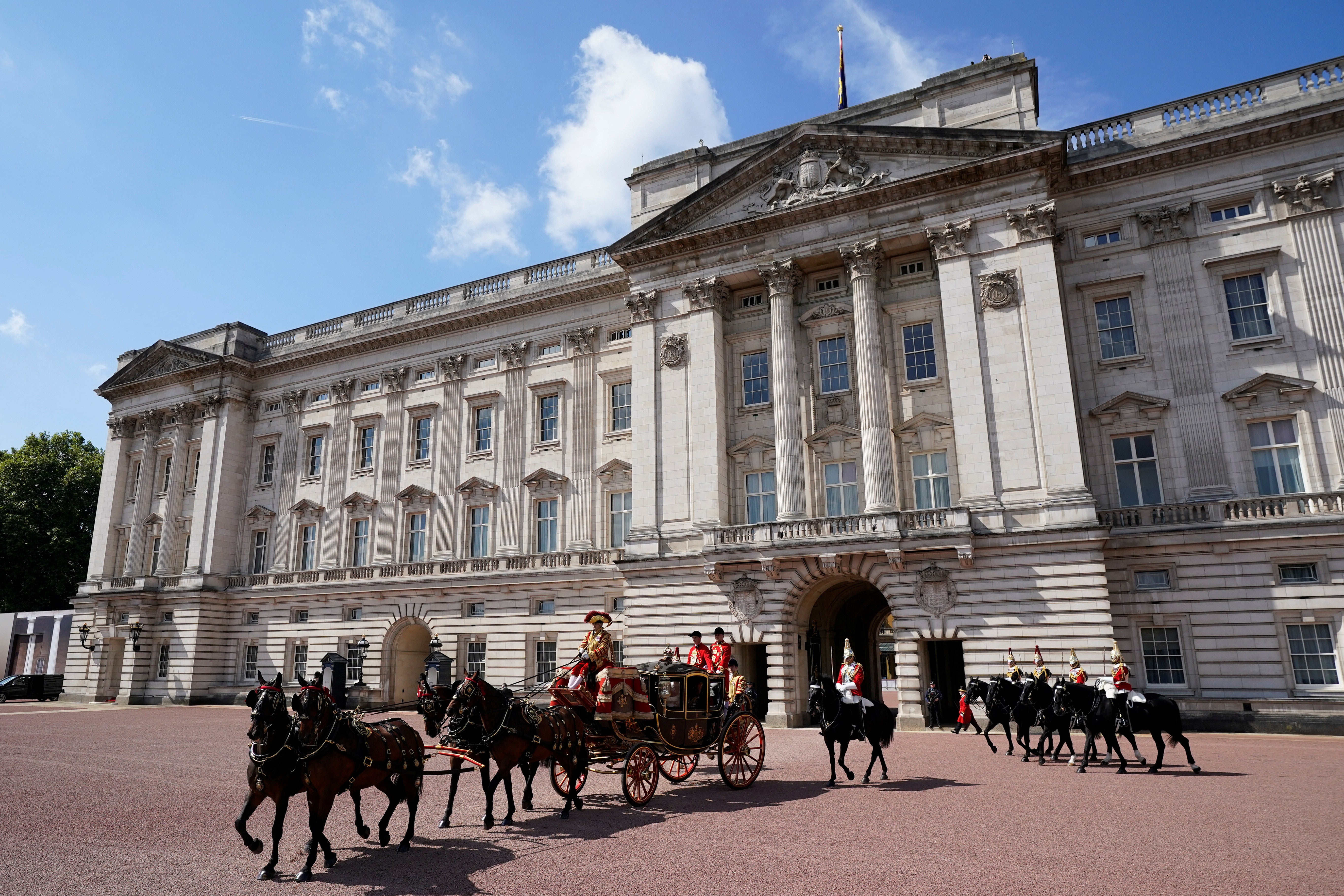 King Charles and Queen Camilla depart Buckingham Palace for the King’s Speech