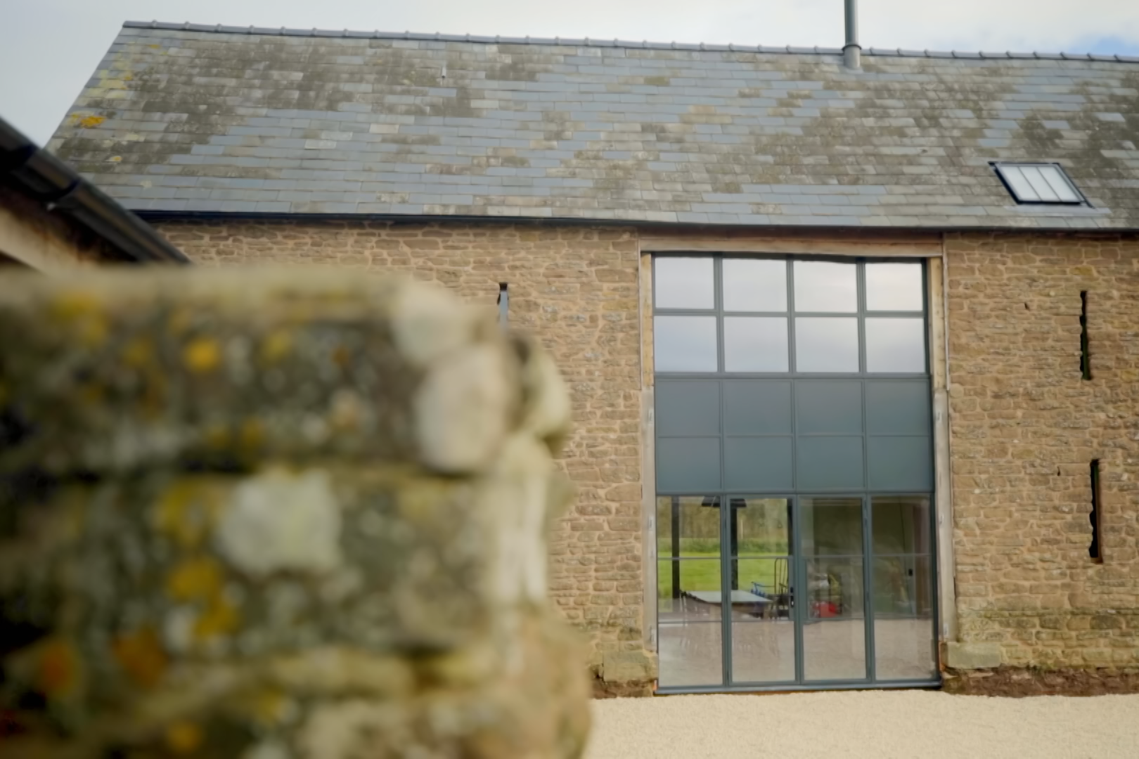 The finished Victorian stone barn in Herefordshire shows how jaw-dropping these restorations can be (Windfall Films Ltd./PA)