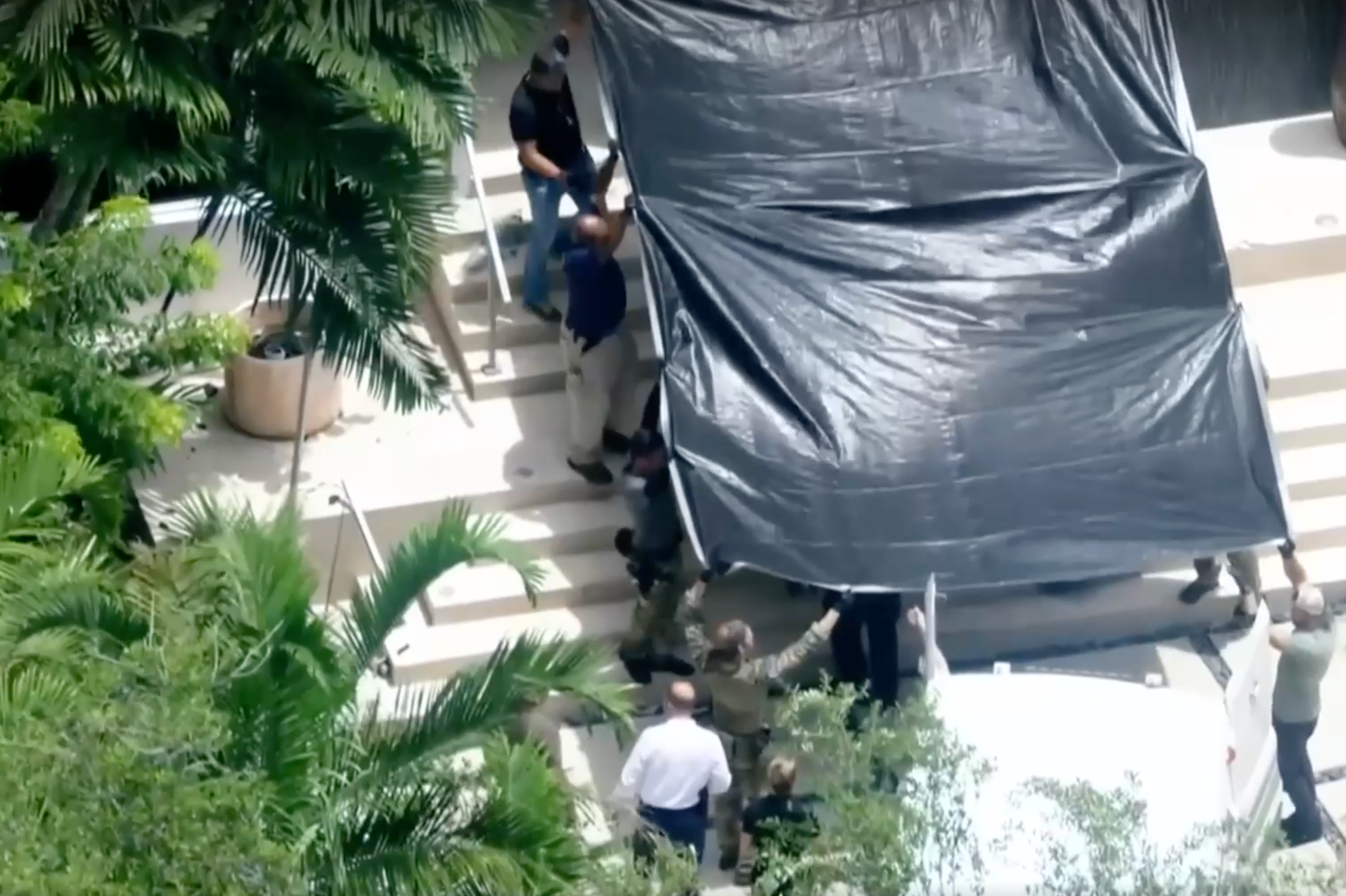 A overhead view of Pino’s house after his body was found during an FBI raid on July 17, 2024