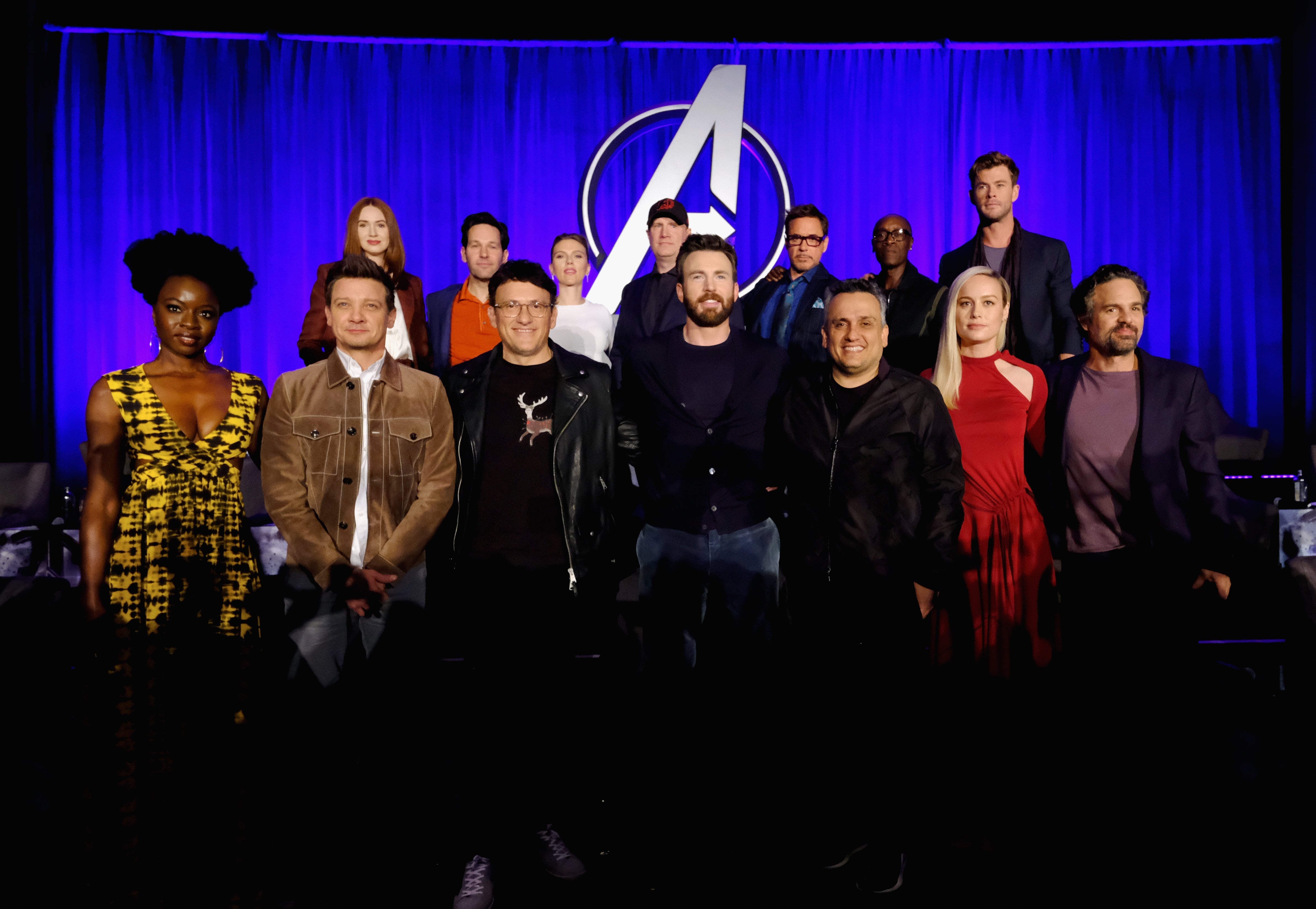 Some of the cast and crew of ‘Avengers: Endgame’ attend the Global Junket Press Conference in 2019