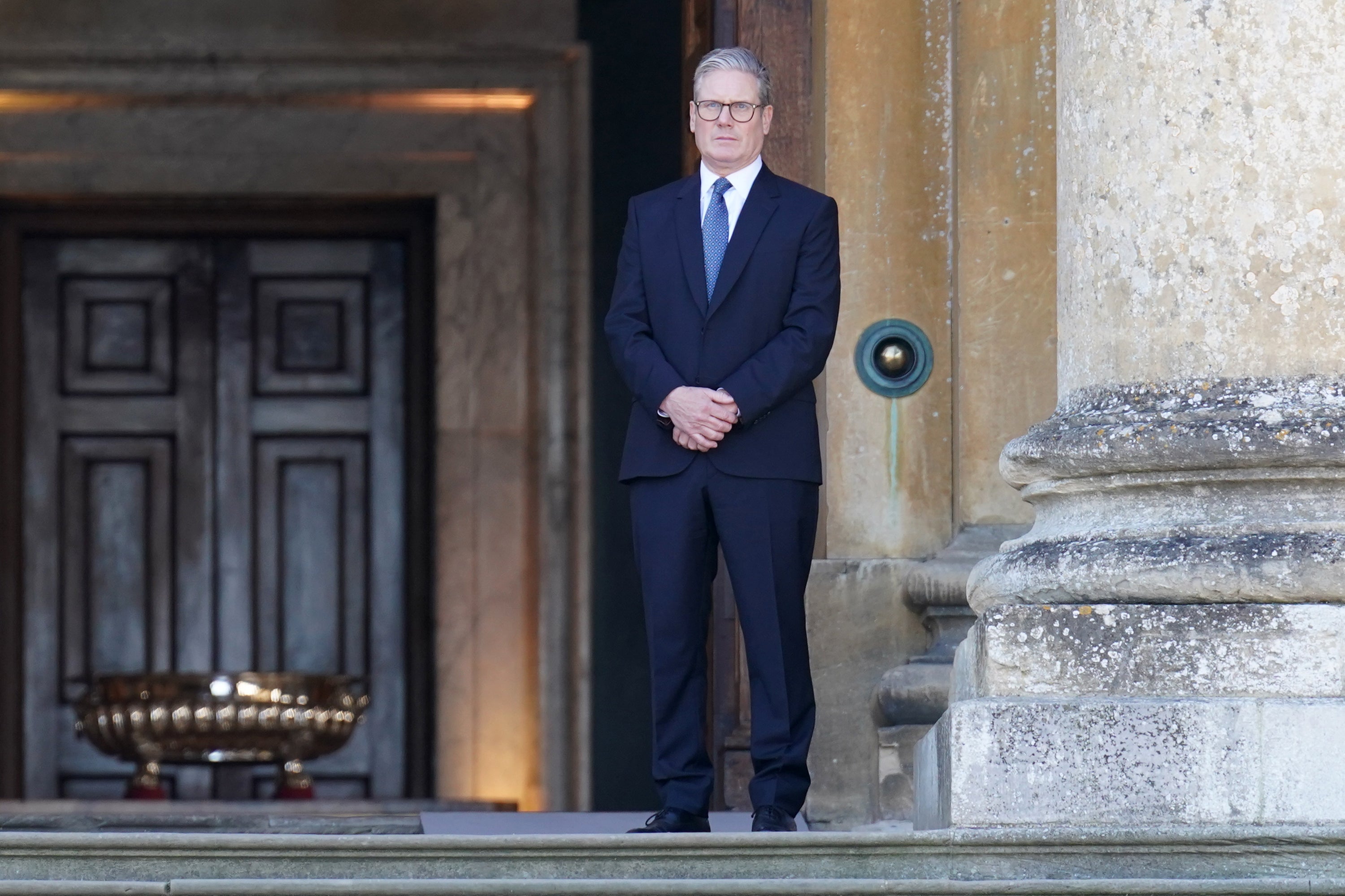 Sir Keir Starmer awaiting his European guests at Blenheim Palace