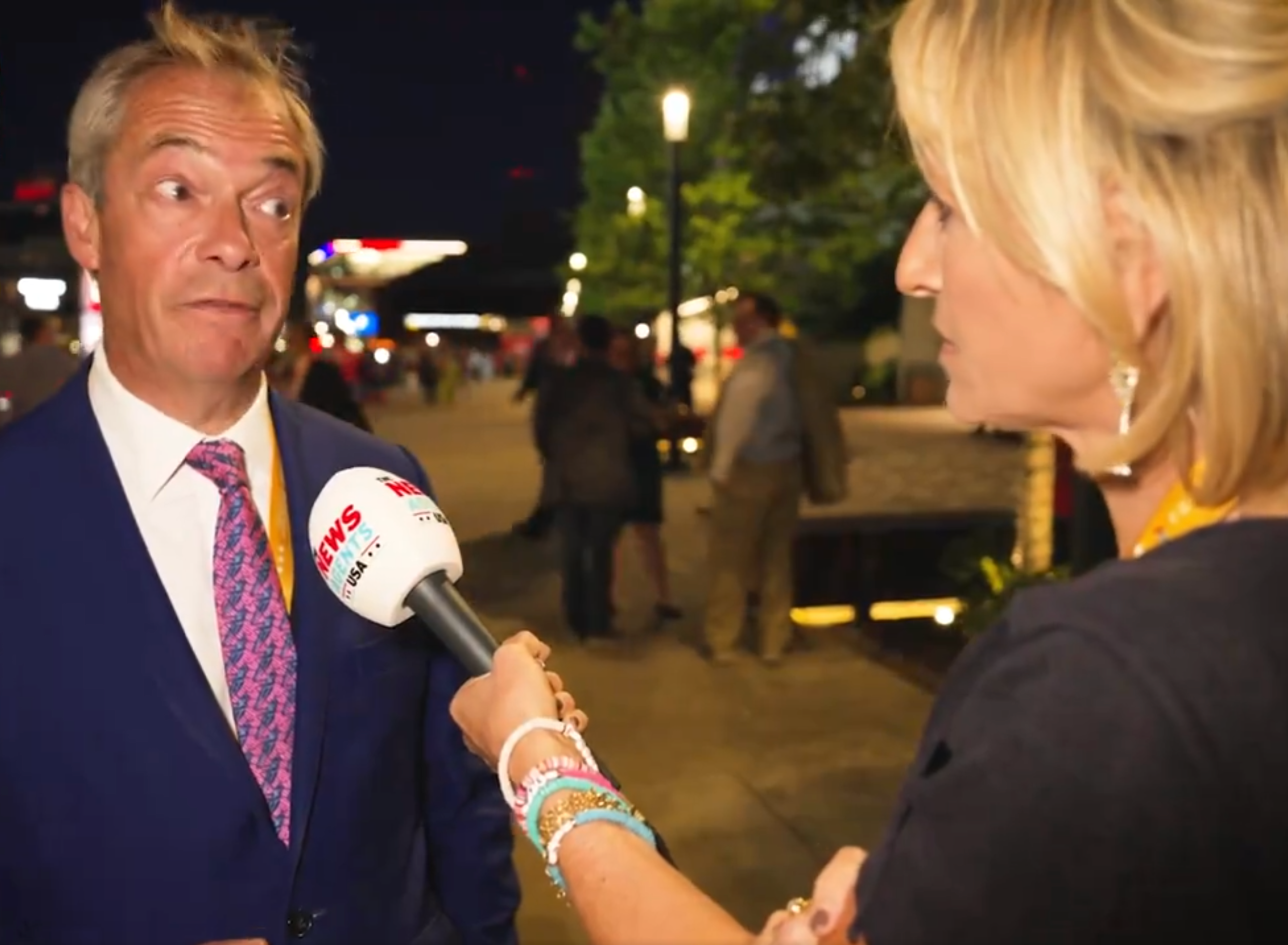 Nigel Farage questioned by Emily Maitlis on his appearance at the Republican National Convention