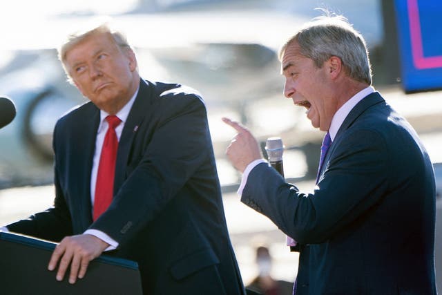 <p>President-elect Donald Trump with Nigel Farage, Brexit’s self-declared ‘pantomime villain’ </p>