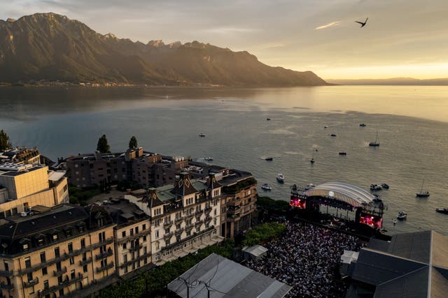 <p>Lake Geneva provides a splendid backdrop to the Montreux Jazz Festival</p>