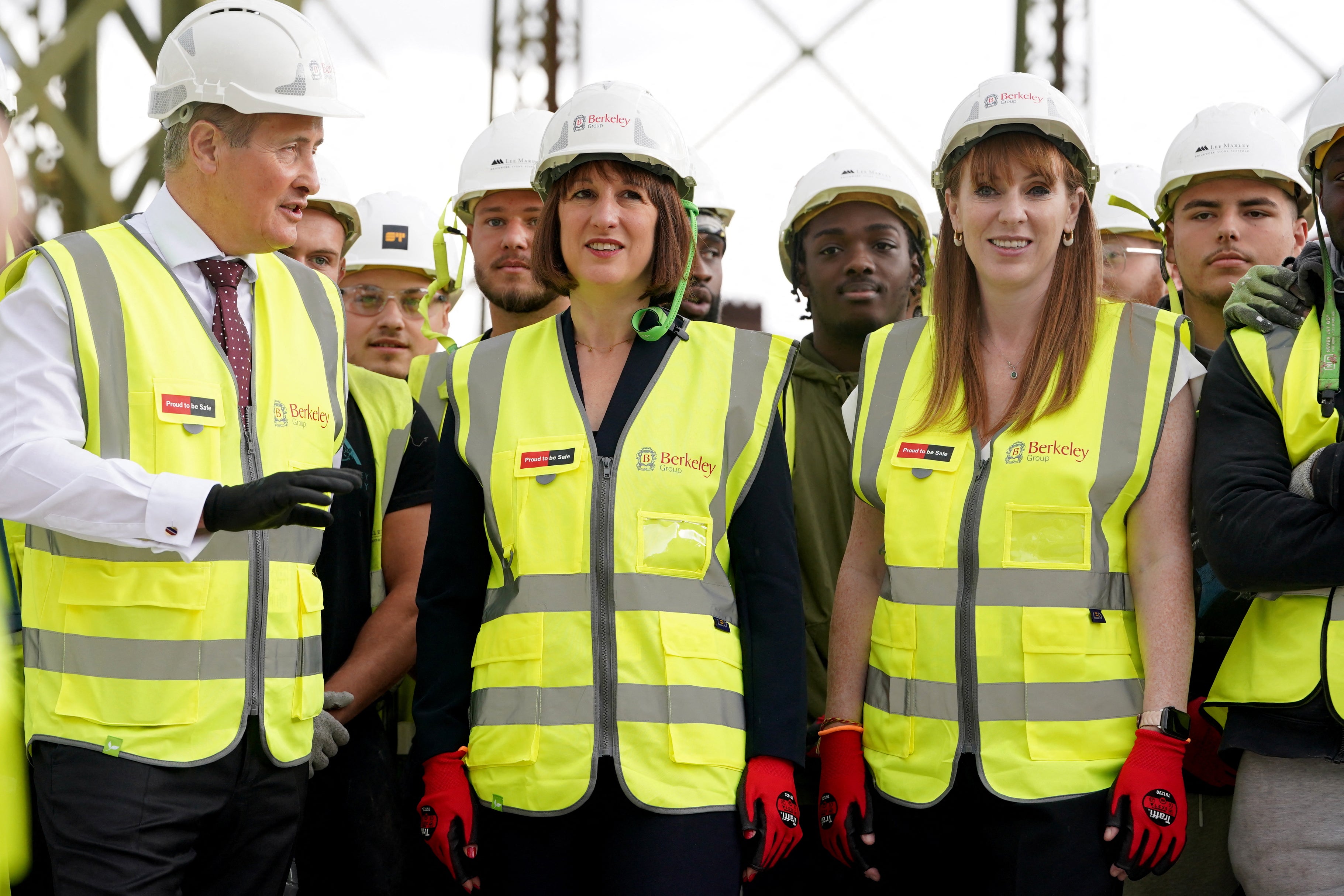 Chancellor Rachel Reeves and deputy PM and housing secretary Angela Rayner visit a construction project in London