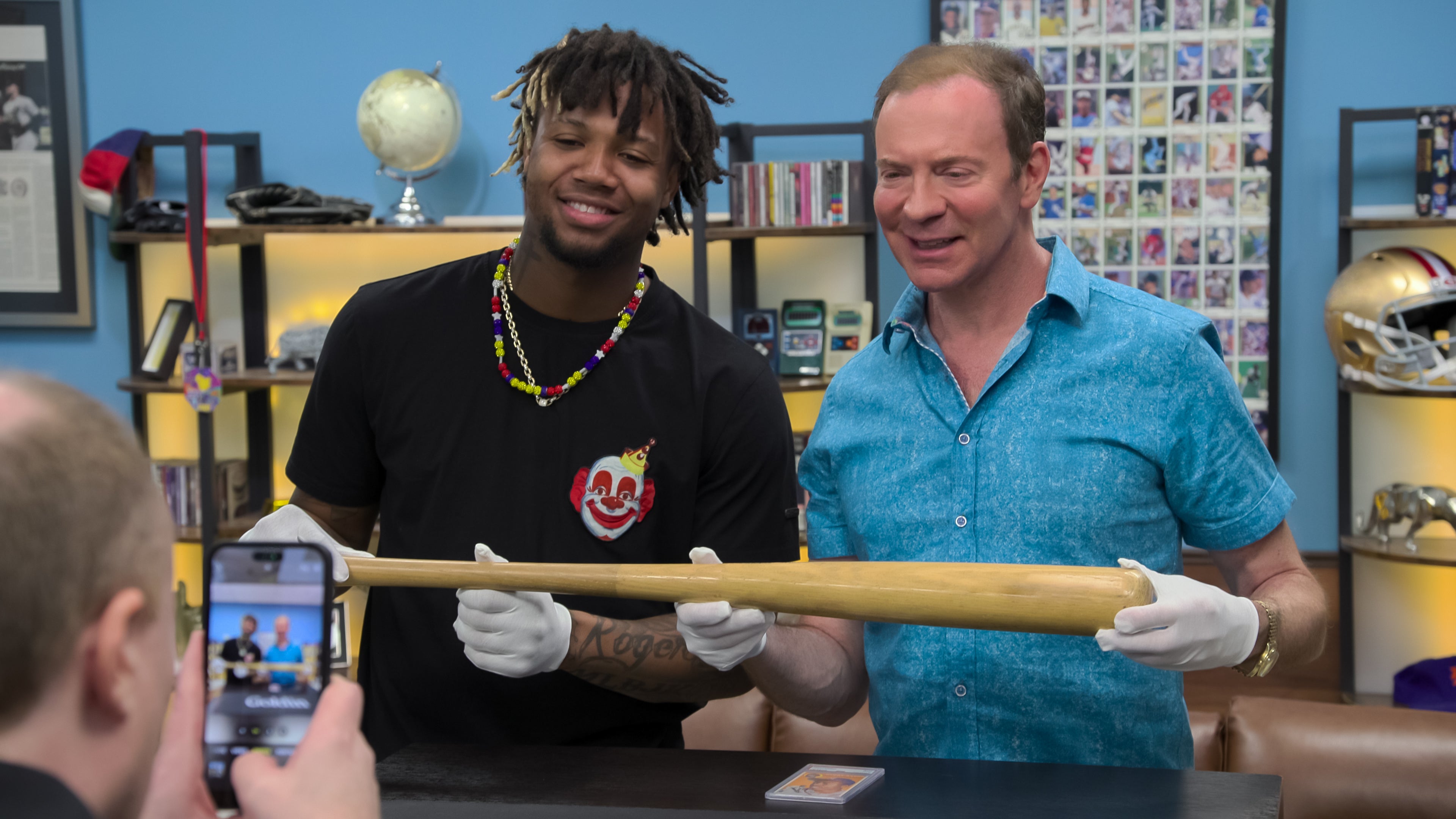 The King of Collectibles himself, Ken Goldin, says most items that sell well do so because they have a story — such as this baseball bat held by baseball star Ronald Acuna Jr.