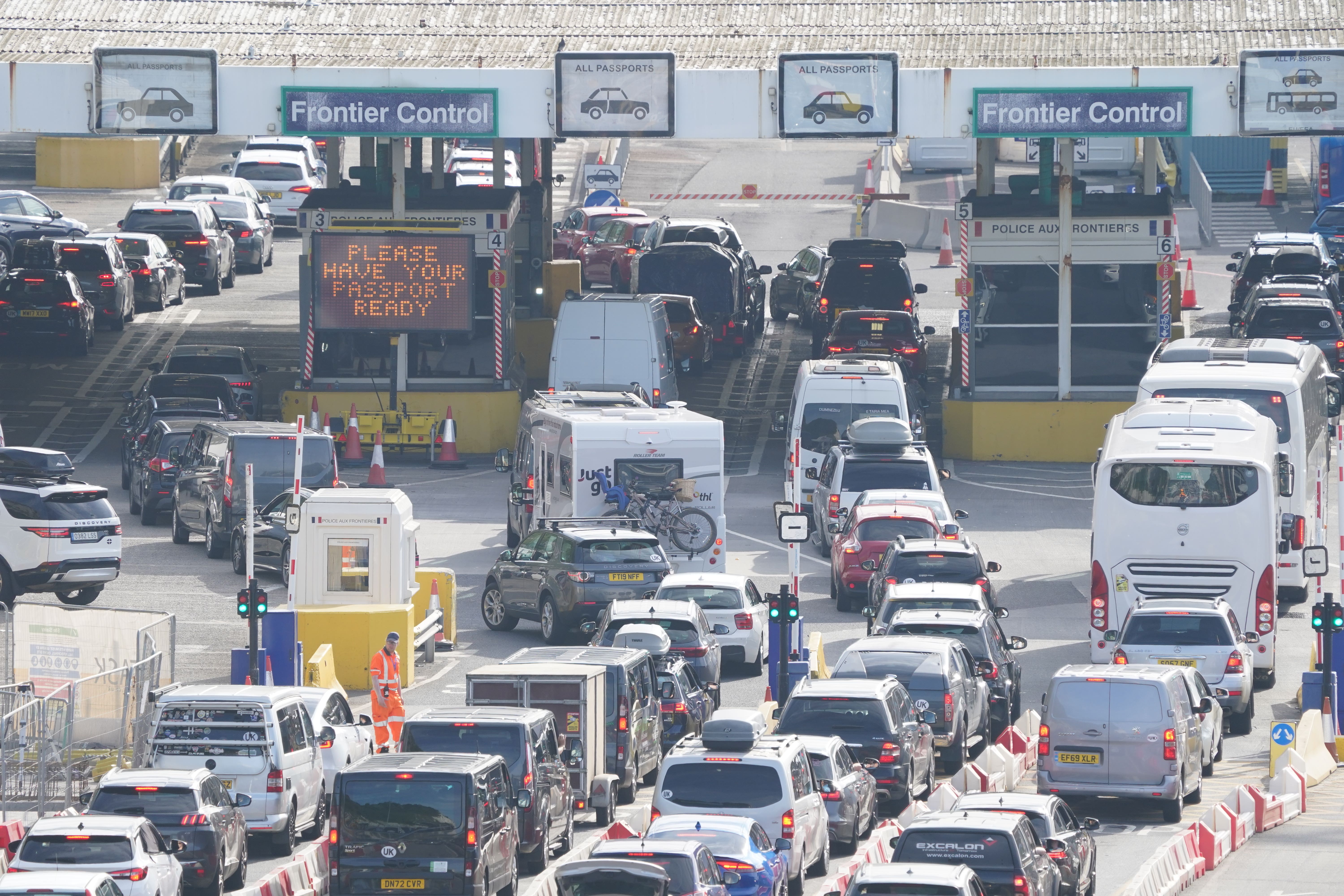 Traffic at the Port of Dover in Kent as the busy summer travel period gets under way (Gareth Fuller/PA)