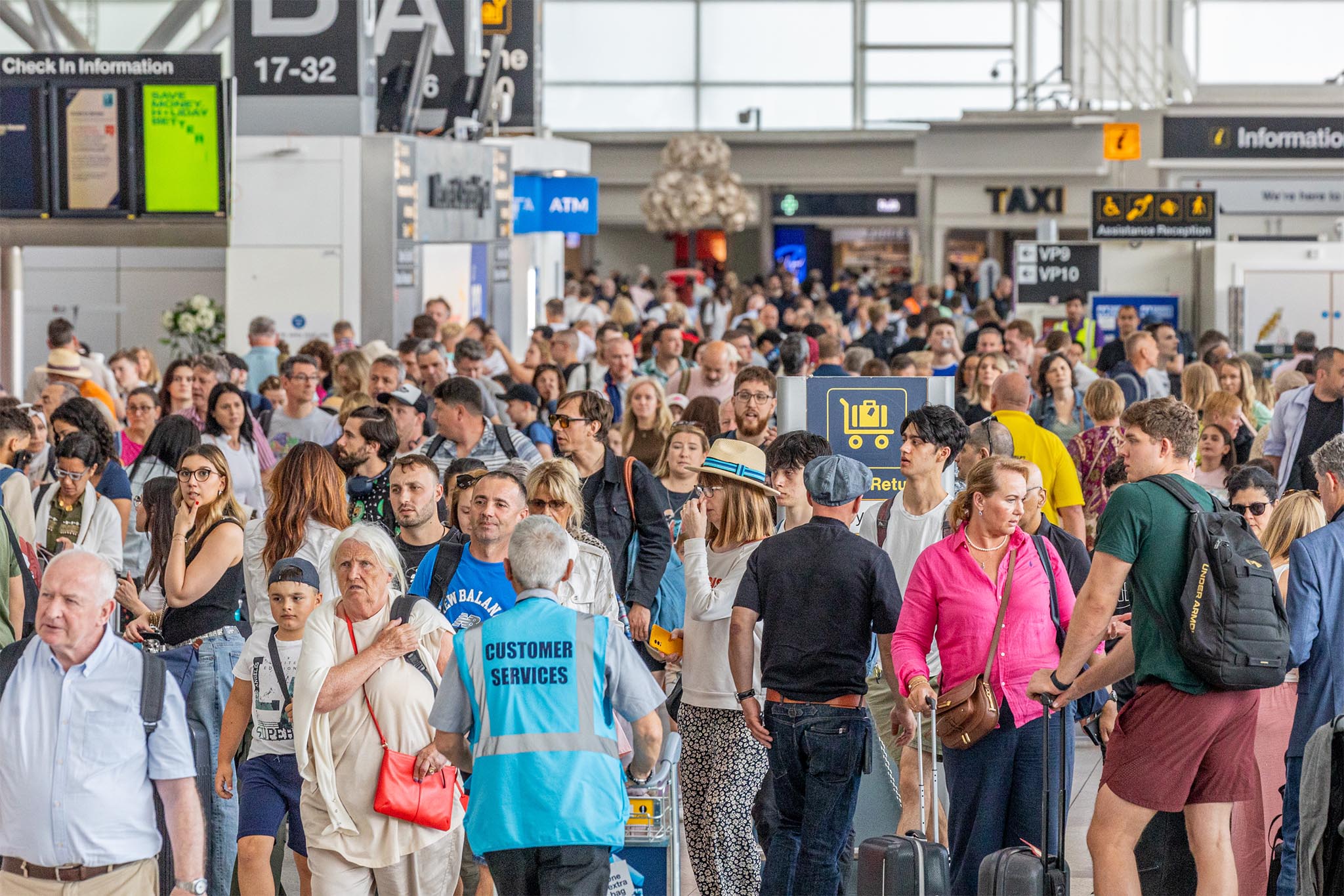 Passengers at Stansted on Saturday