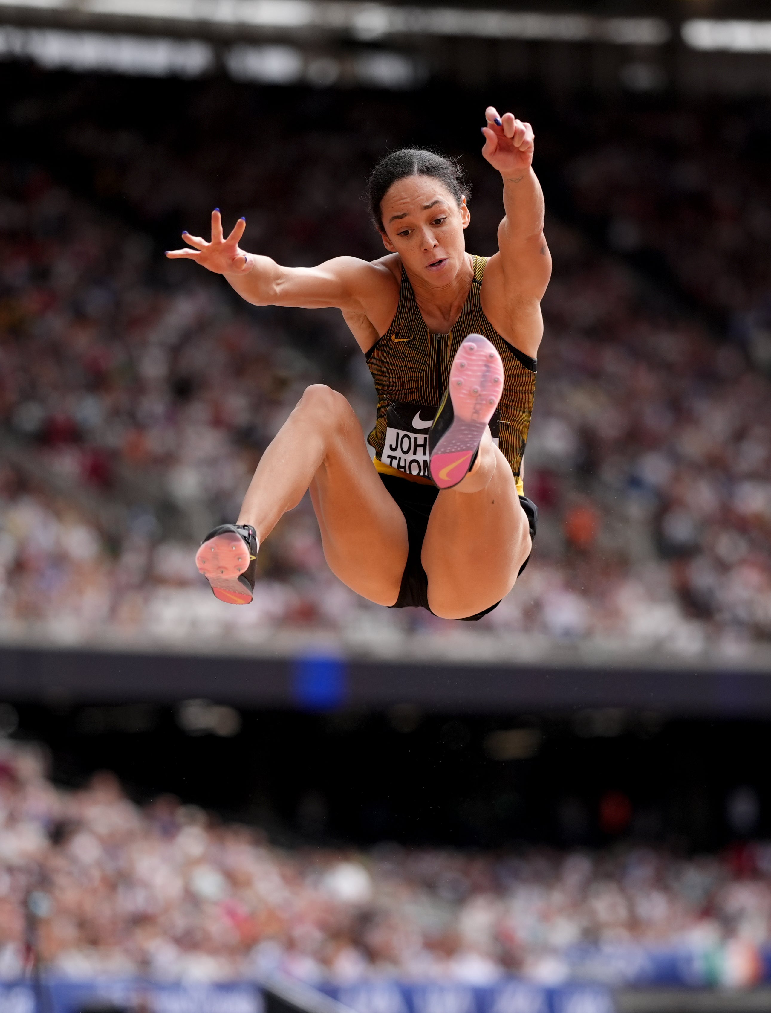 Katarina Johnson-Thompson got in some long jump practice ahead of the Olympic heptathlon