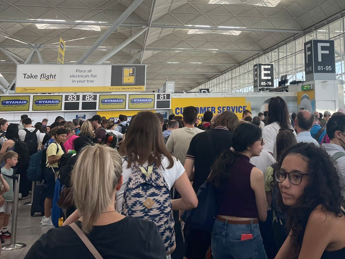 Going places? Passengers at Stansted airport on Friday