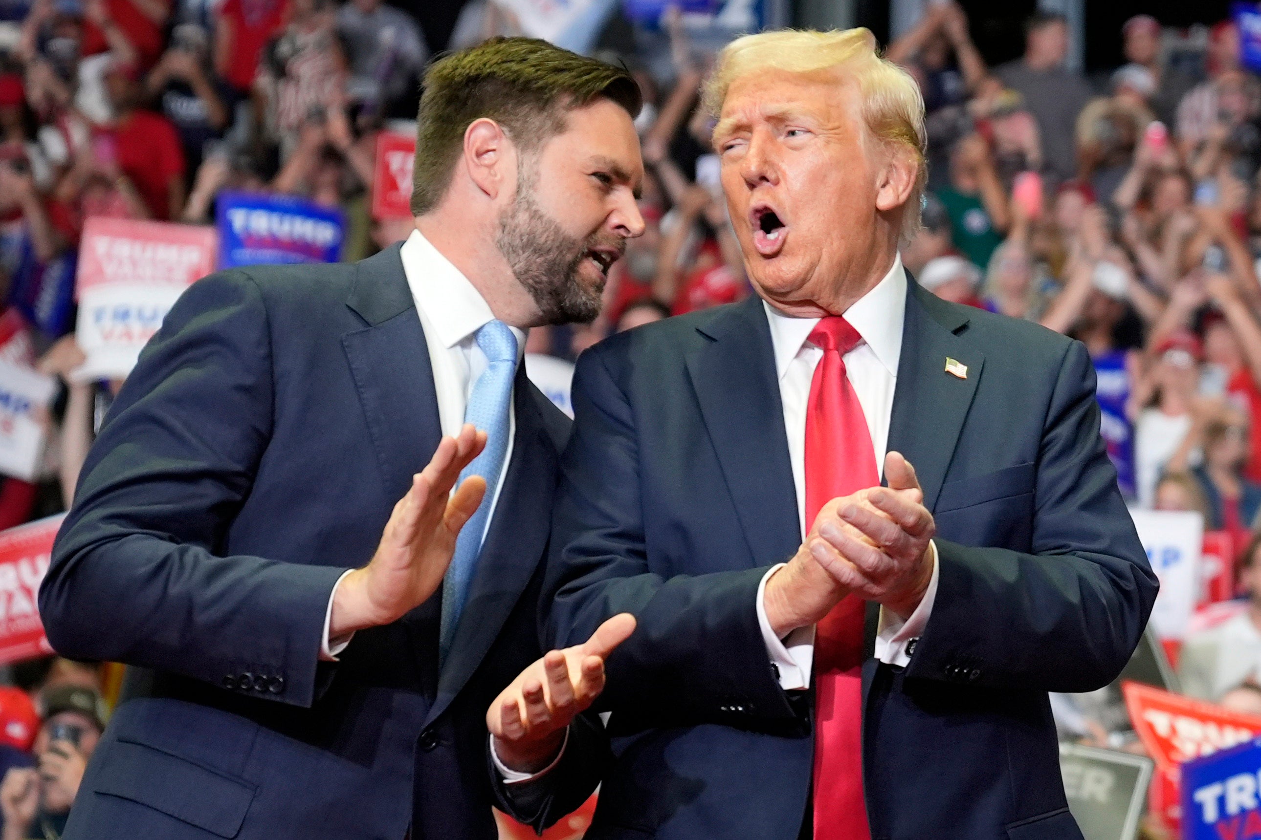 JD Vance was joining Trump at a rally for the first time since joining the ticket