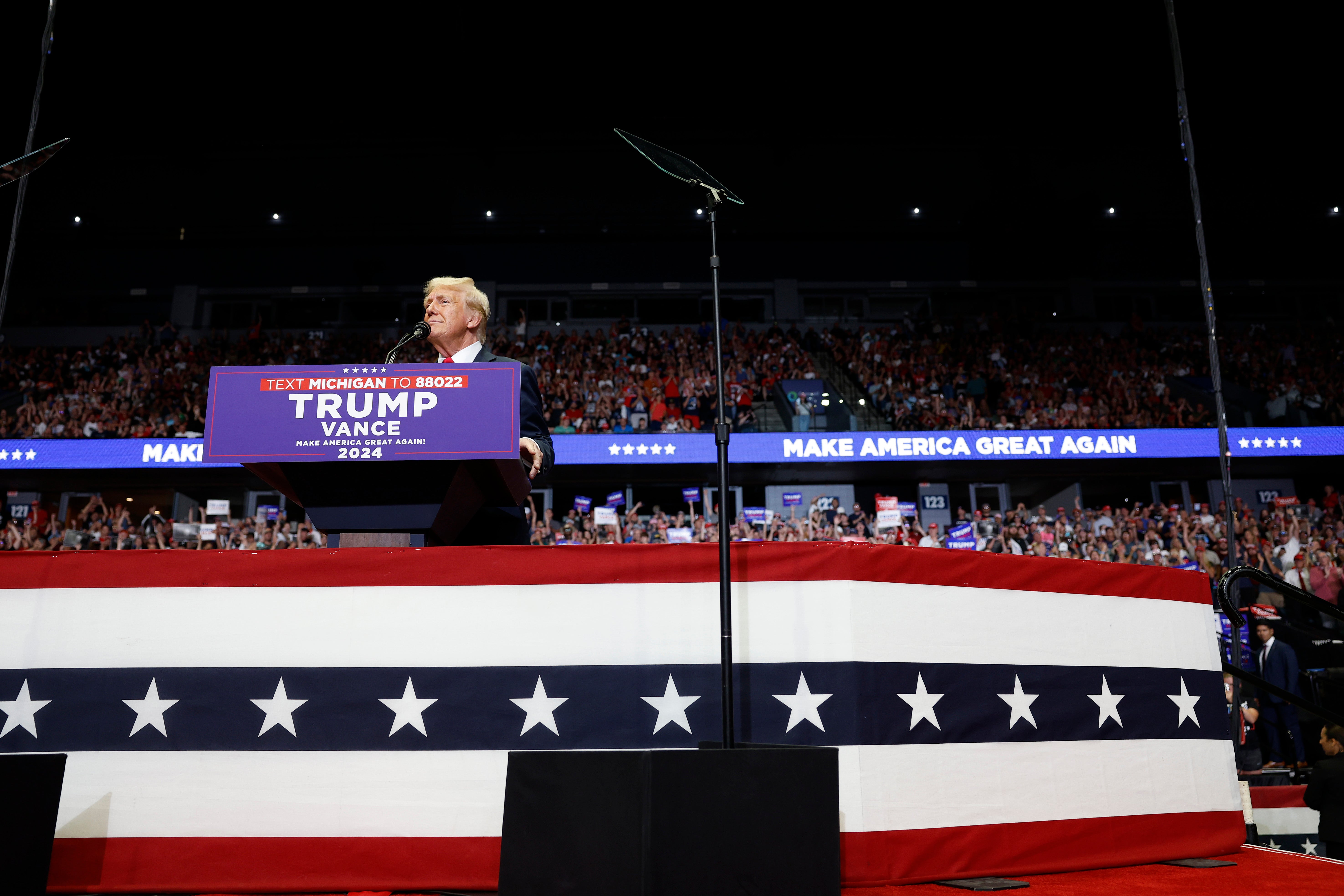 Donald Trump speaks at his first rally since the assassination attempt against him. At the rally, Trump claimed he does not know anything about Project 2025