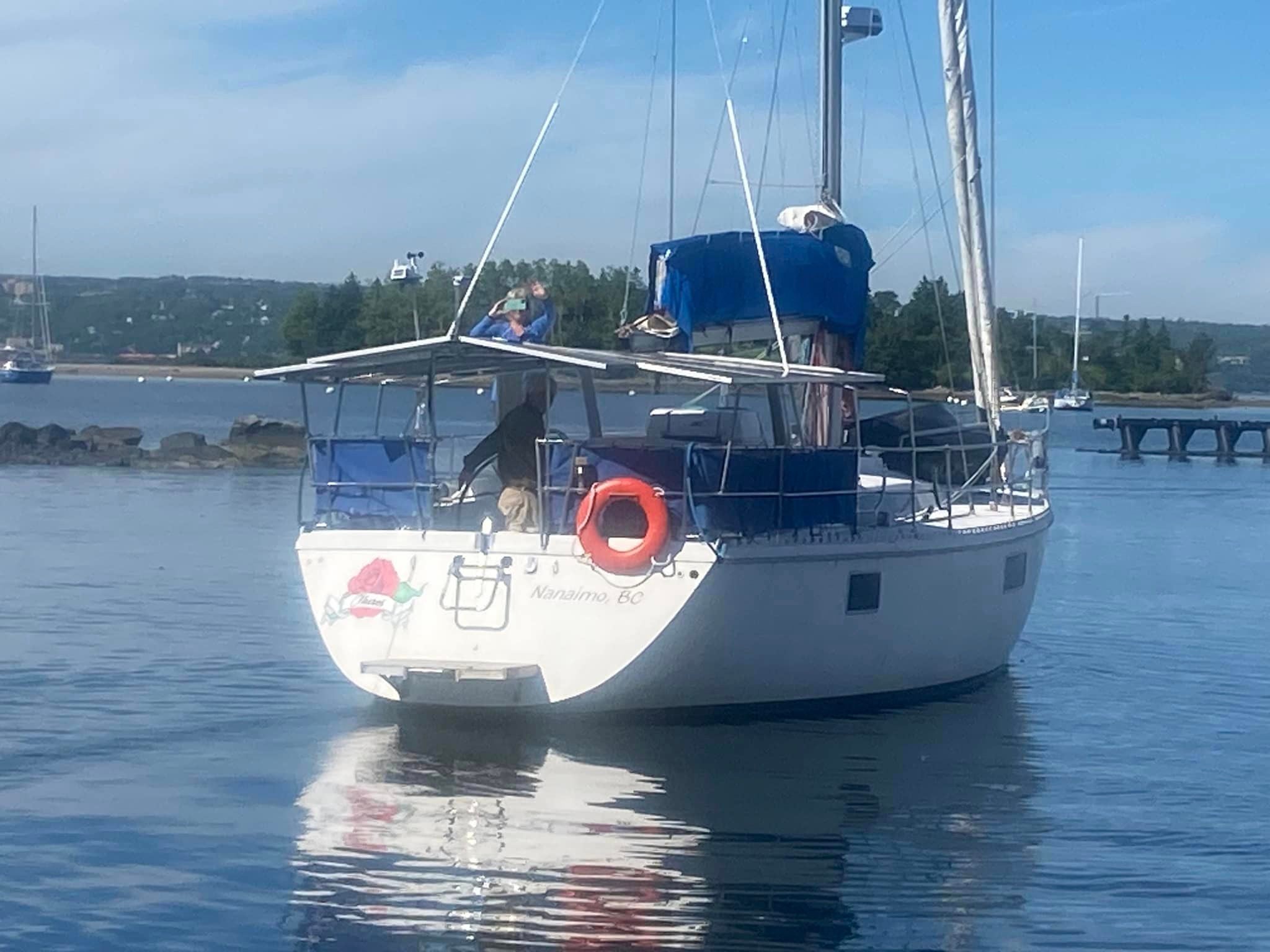 The couple were forced to abandon their solar-powered yacht