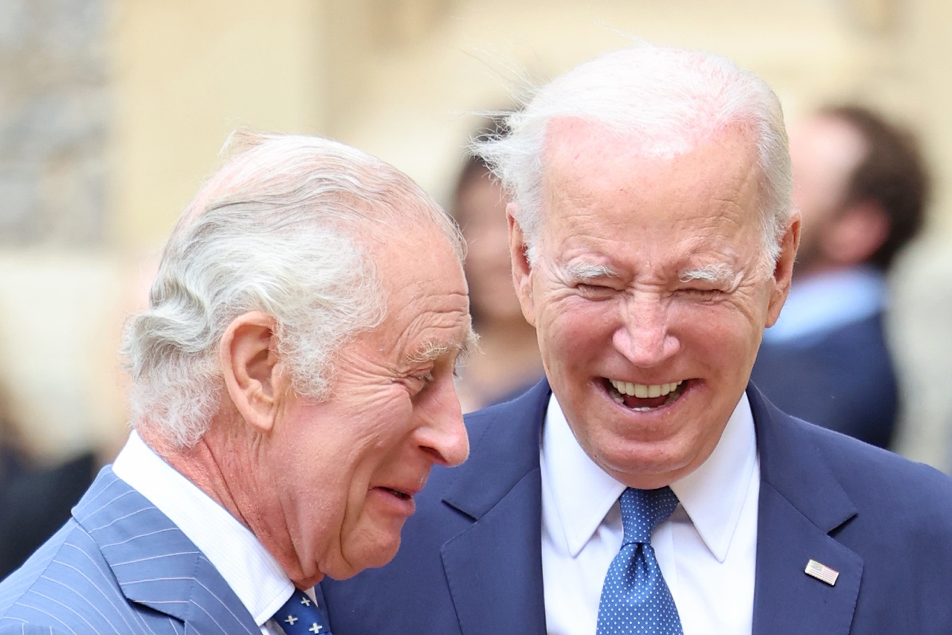 The King and Joe Biden at Windsor Castle (Chris Jackson/PA)